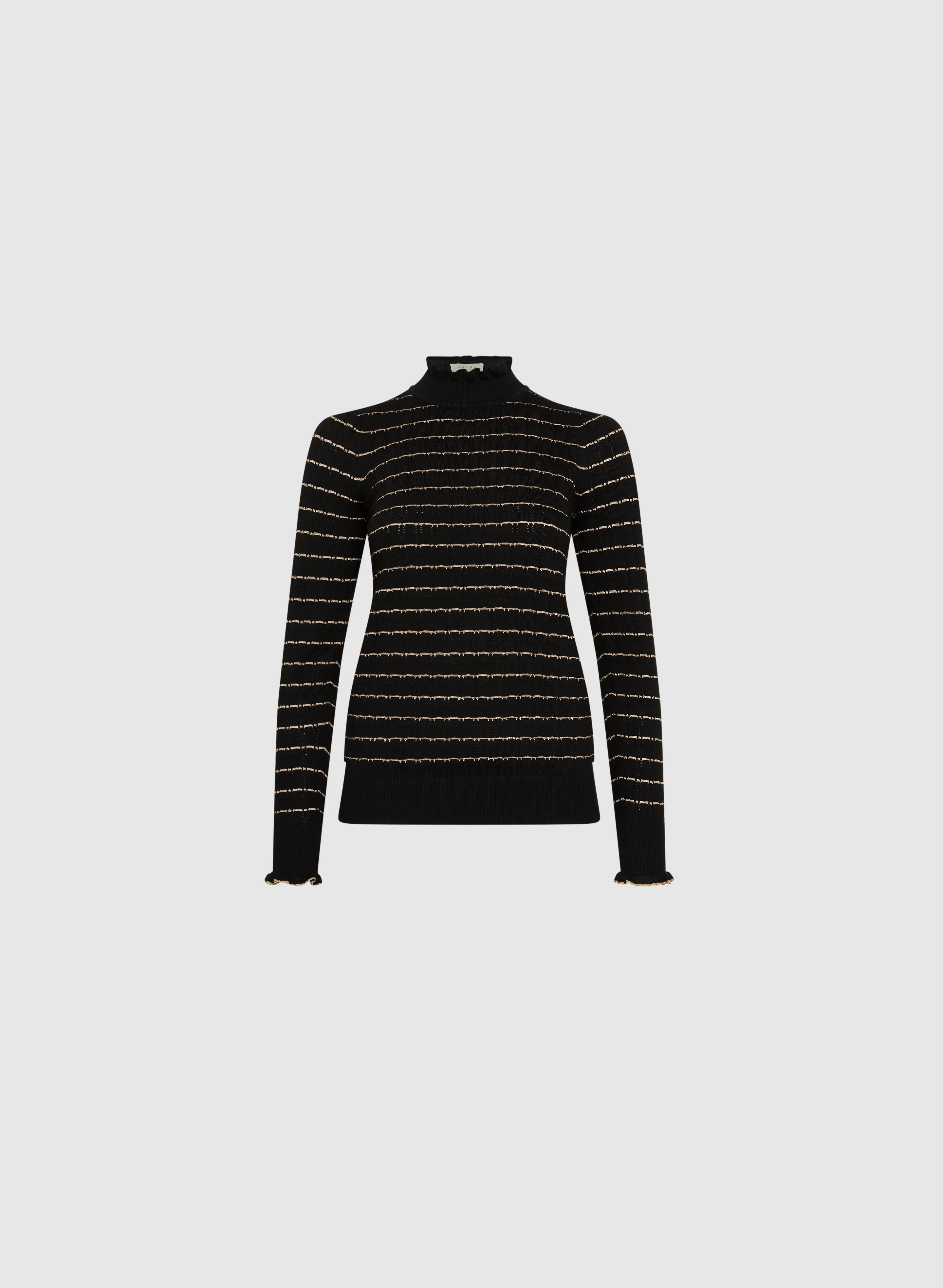 Mock Neck Pointelle Stitch Sweater - Image 6