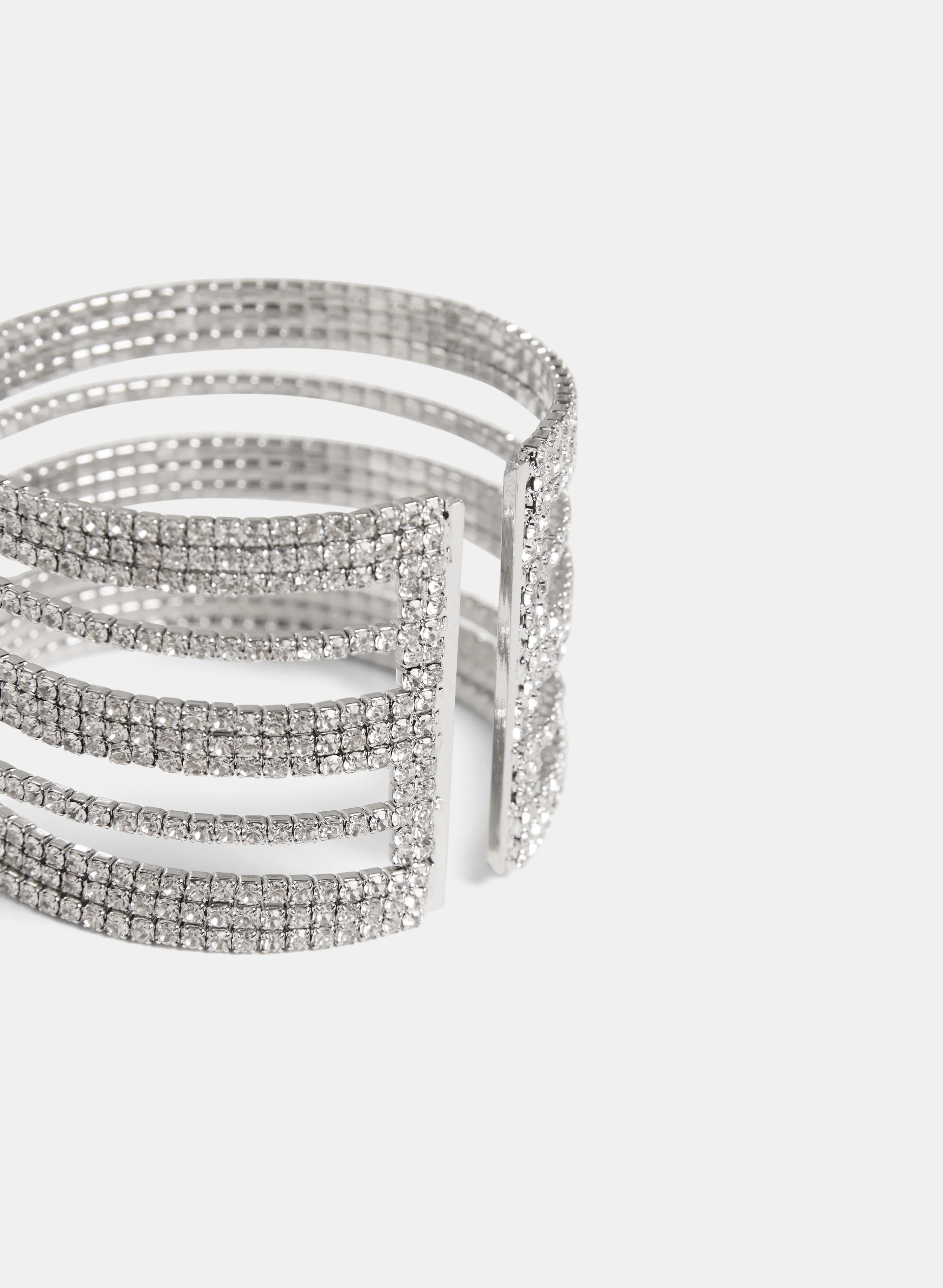Multi-Row Crystal Cuff Bracelet - Image 2