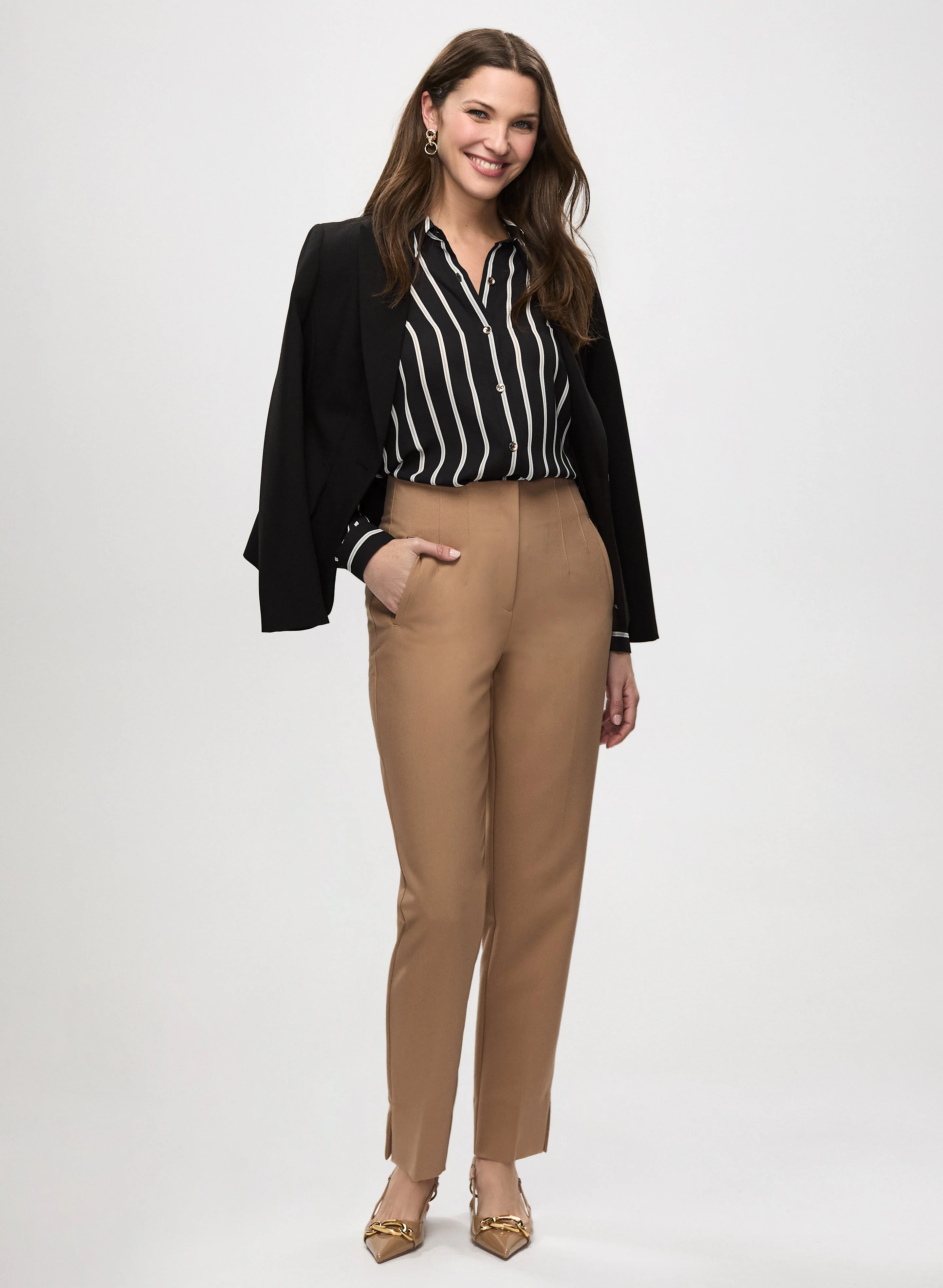 Notch Collar Blazer & Slim Leg Pants