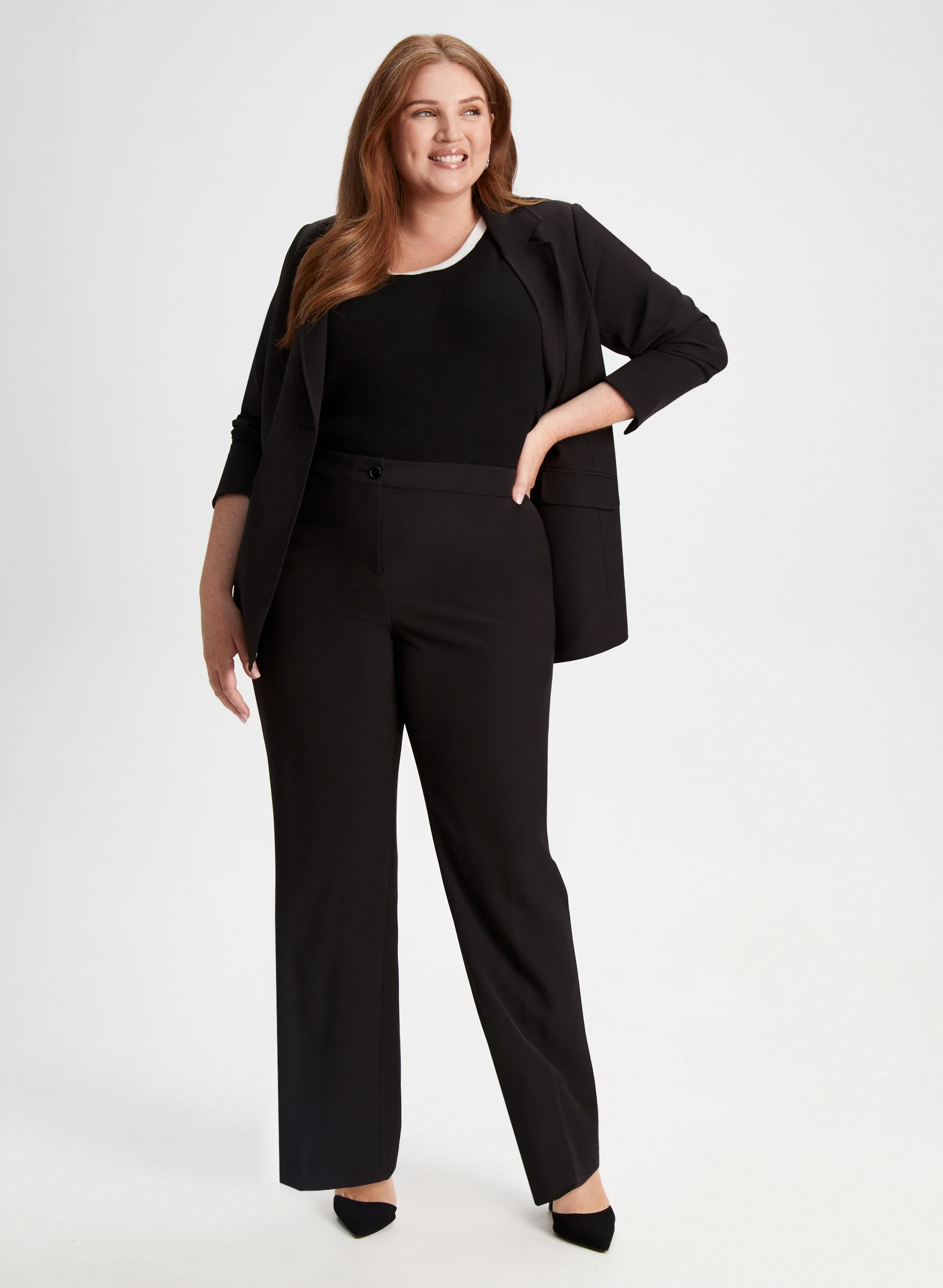 Notched Collar Blazer & Emma Straight Leg Pants