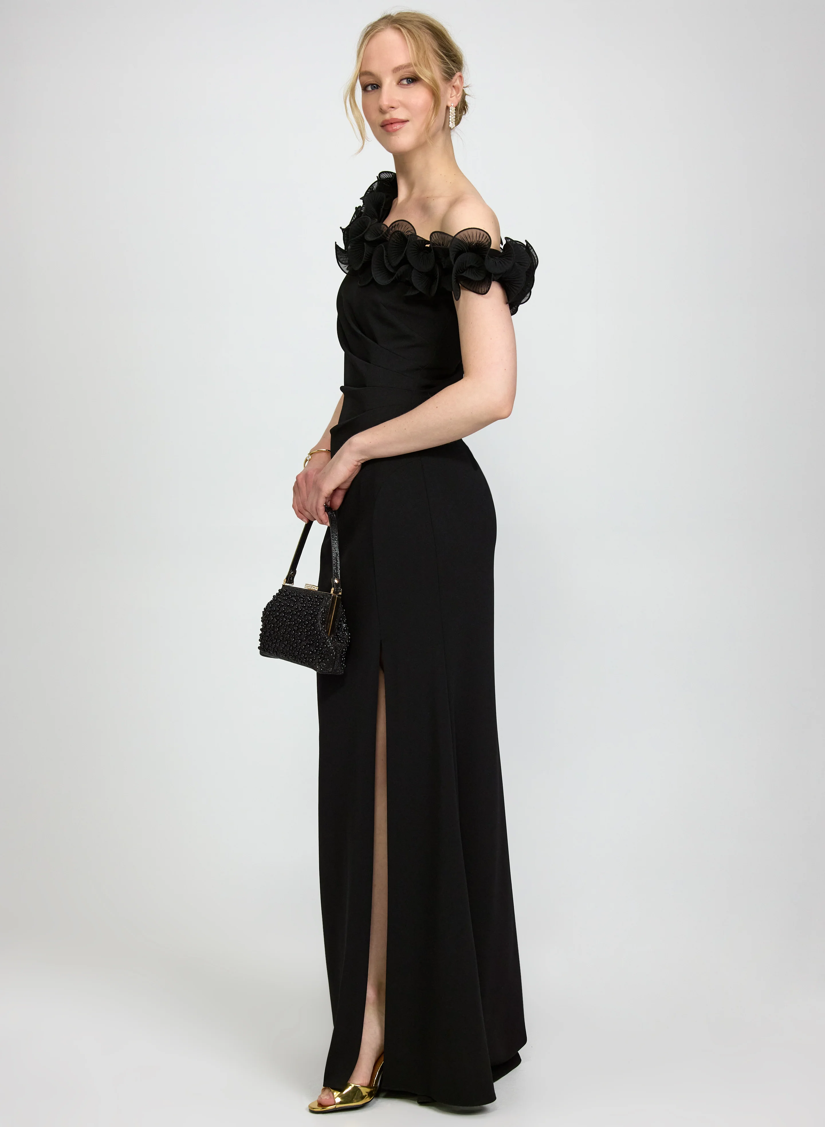 Off-Shoulder Slit Dress - Image 2