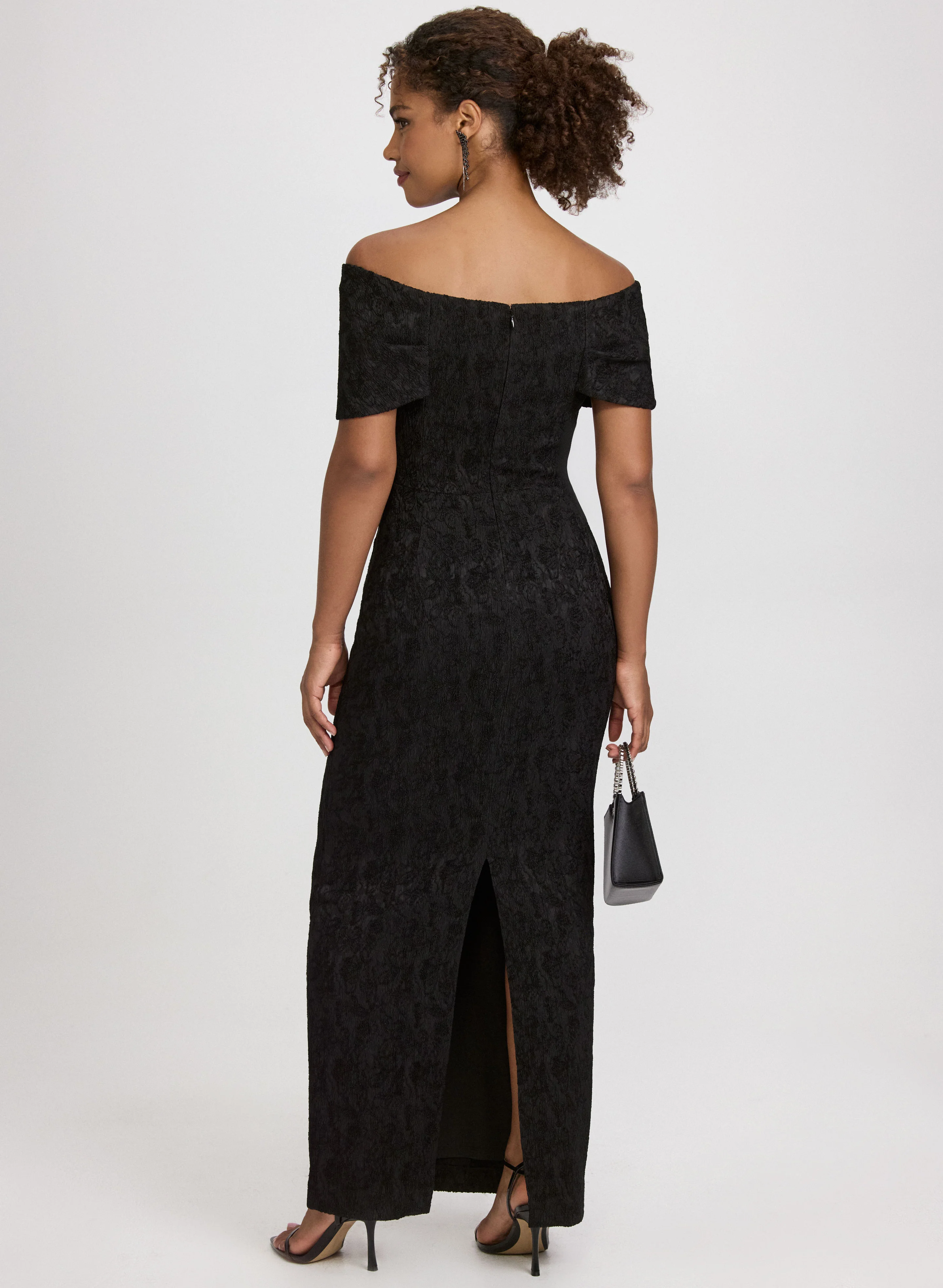 Off-The-Shoulder Textured Dress - Image 3