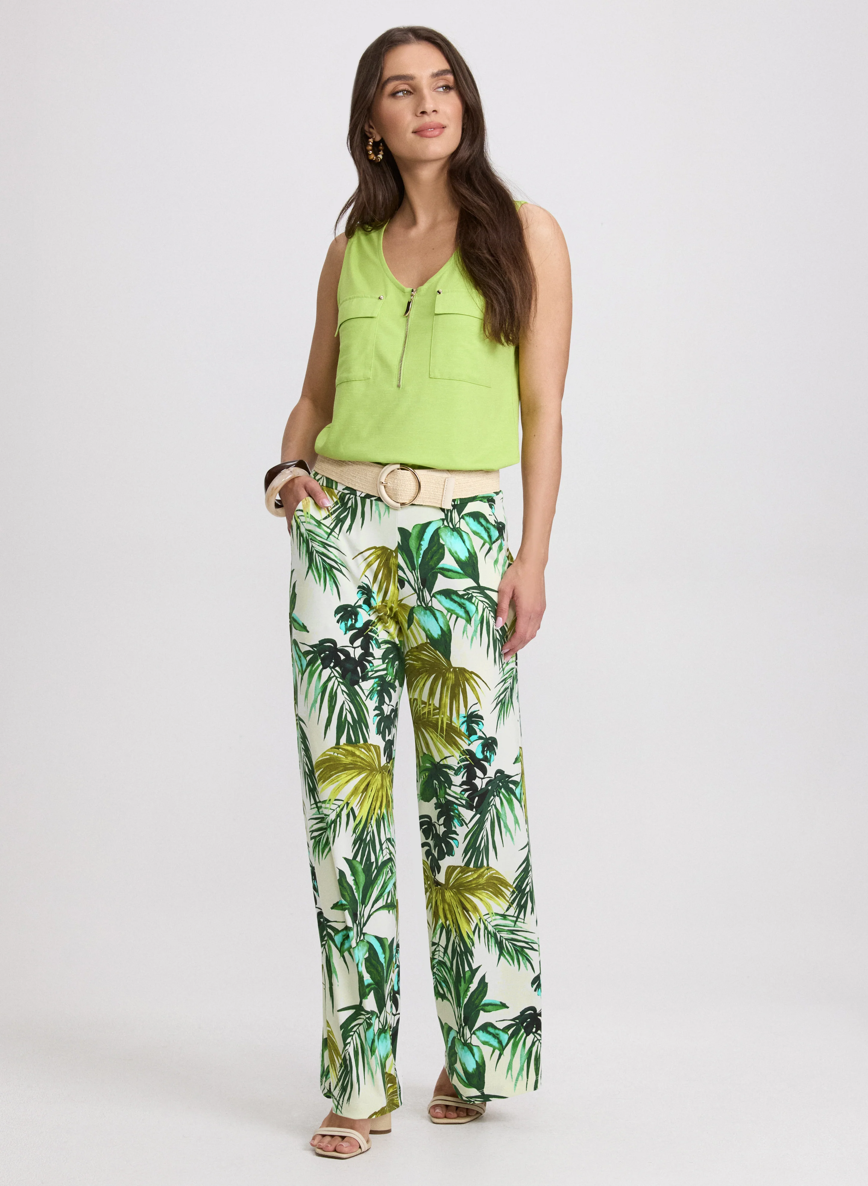 Olivia Leaf Print Pants - Image 3