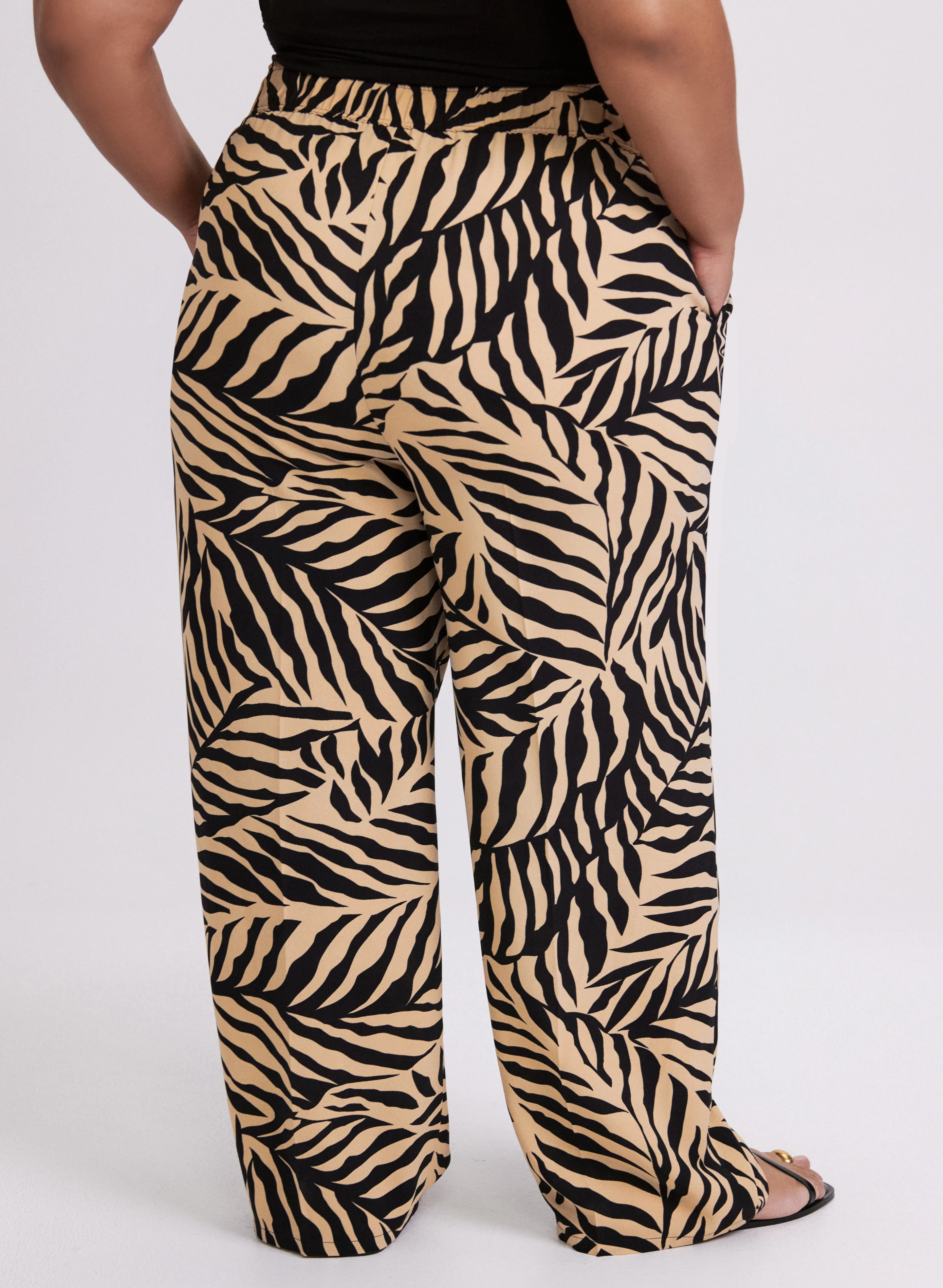 Olivia Palm Print Wide-Leg Pants - Image 2