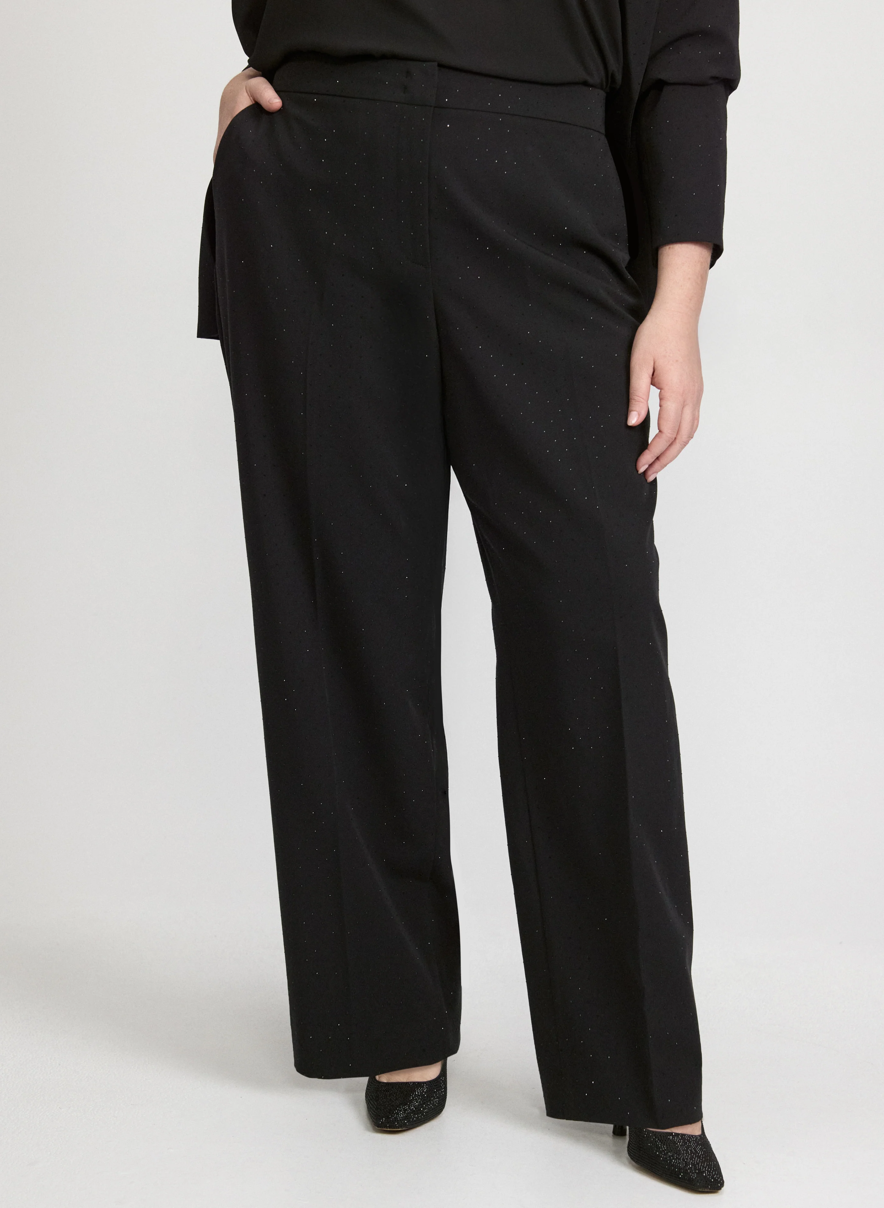 Olivia Wide-Leg Pants with Stud Details