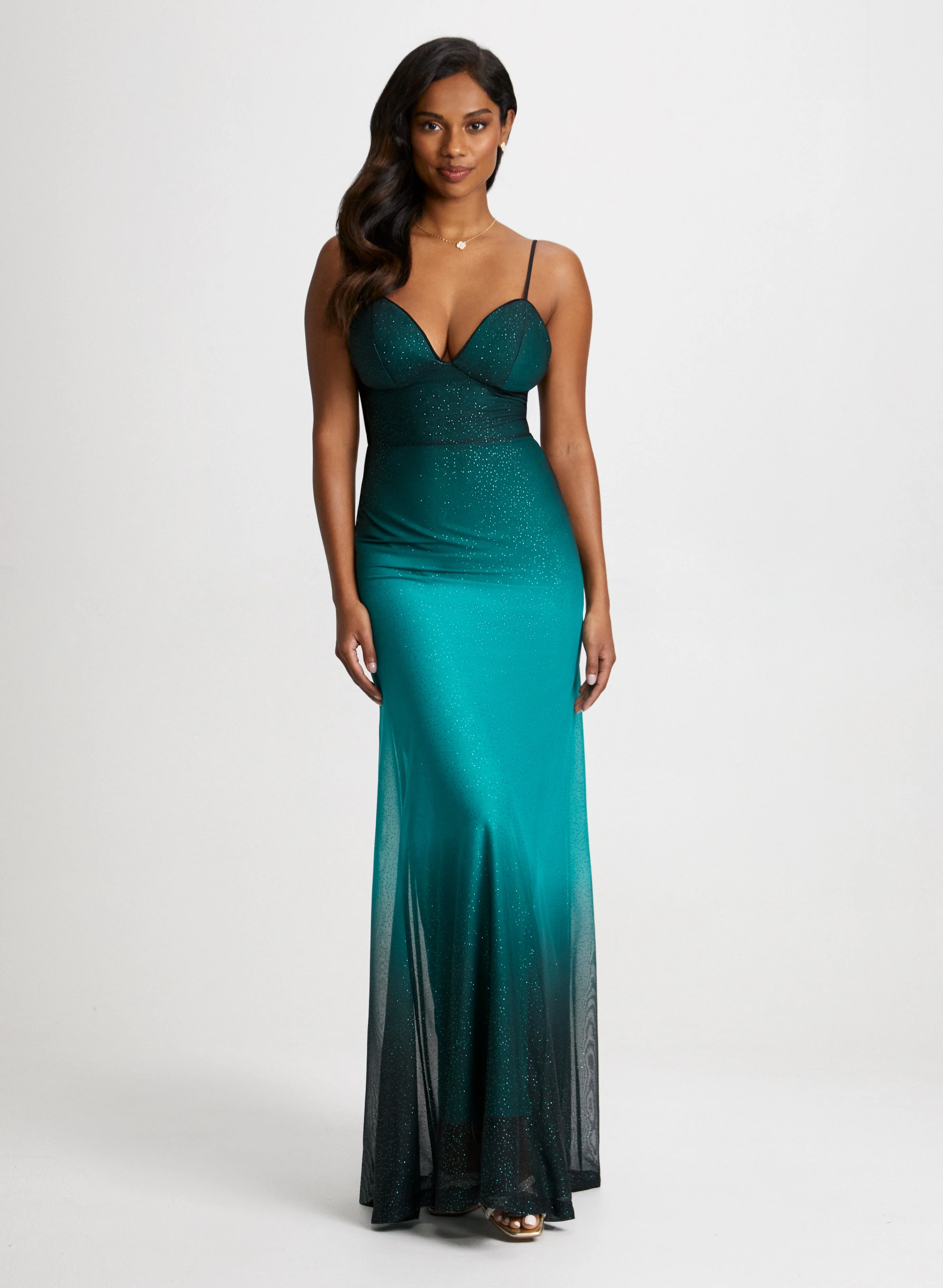 Ombre Dress & Clover Earrings