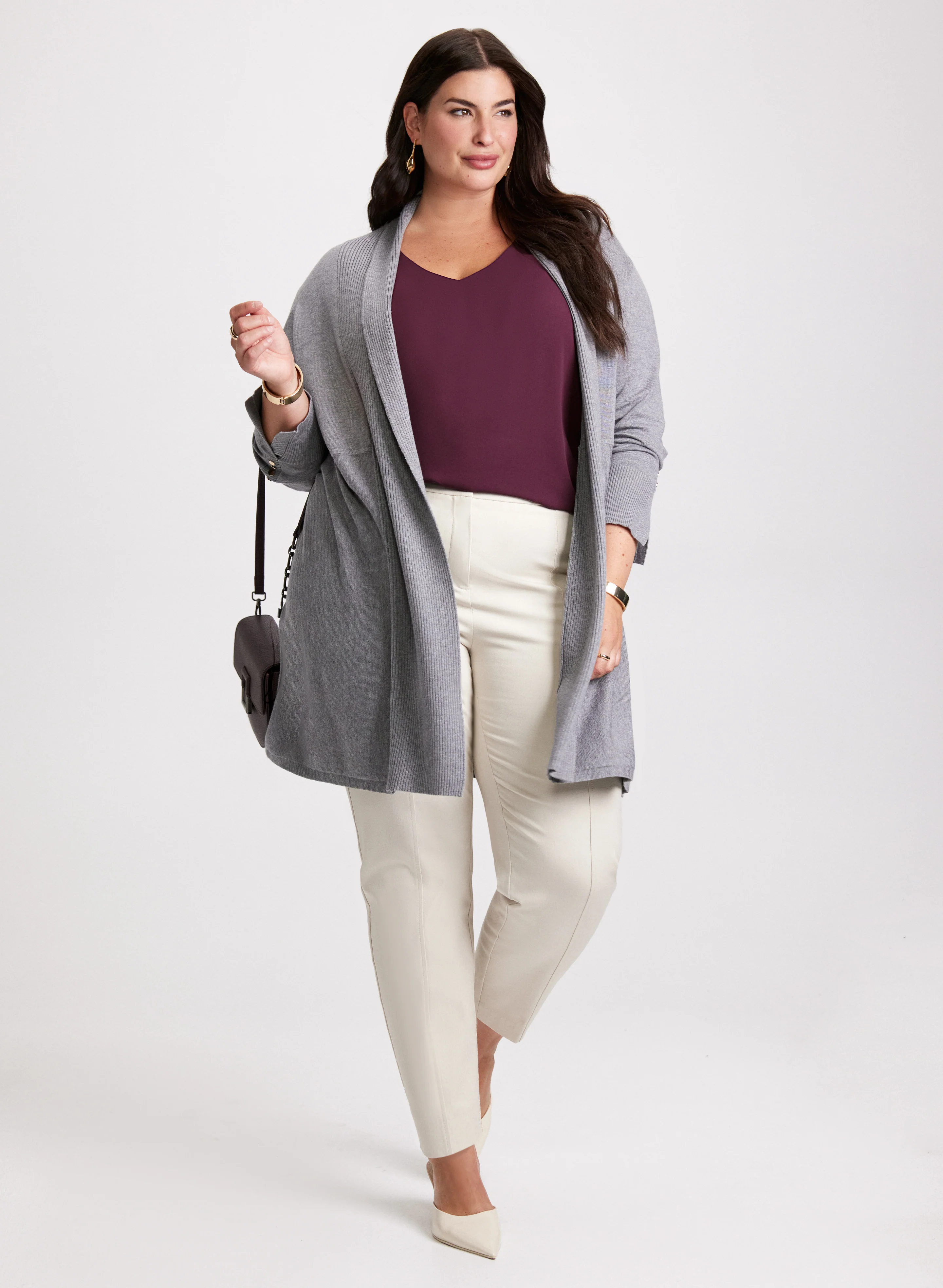 Open-Front Cardigan & City Fit Pants