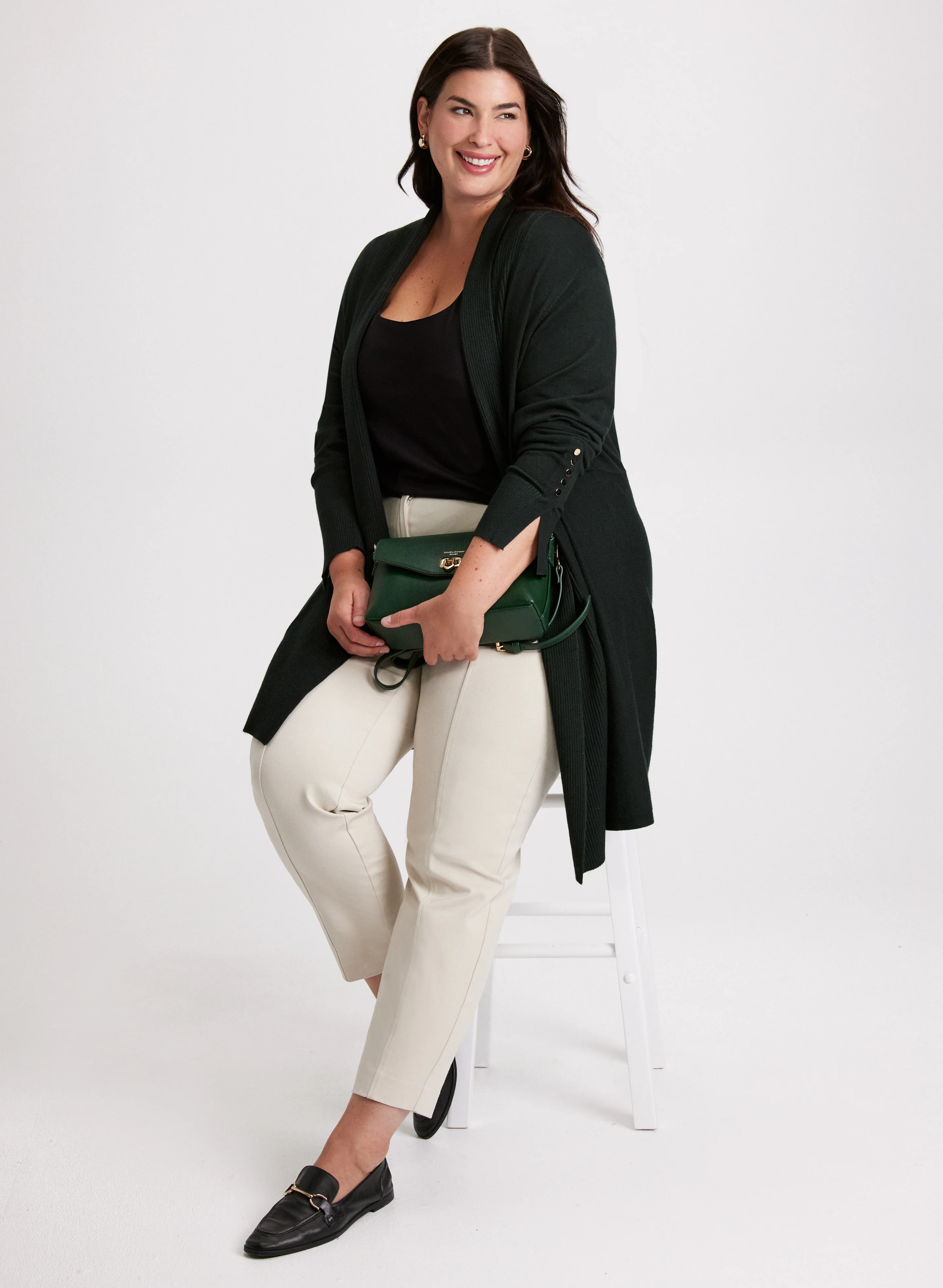 Open-Front Cardigan & City Fit Pants