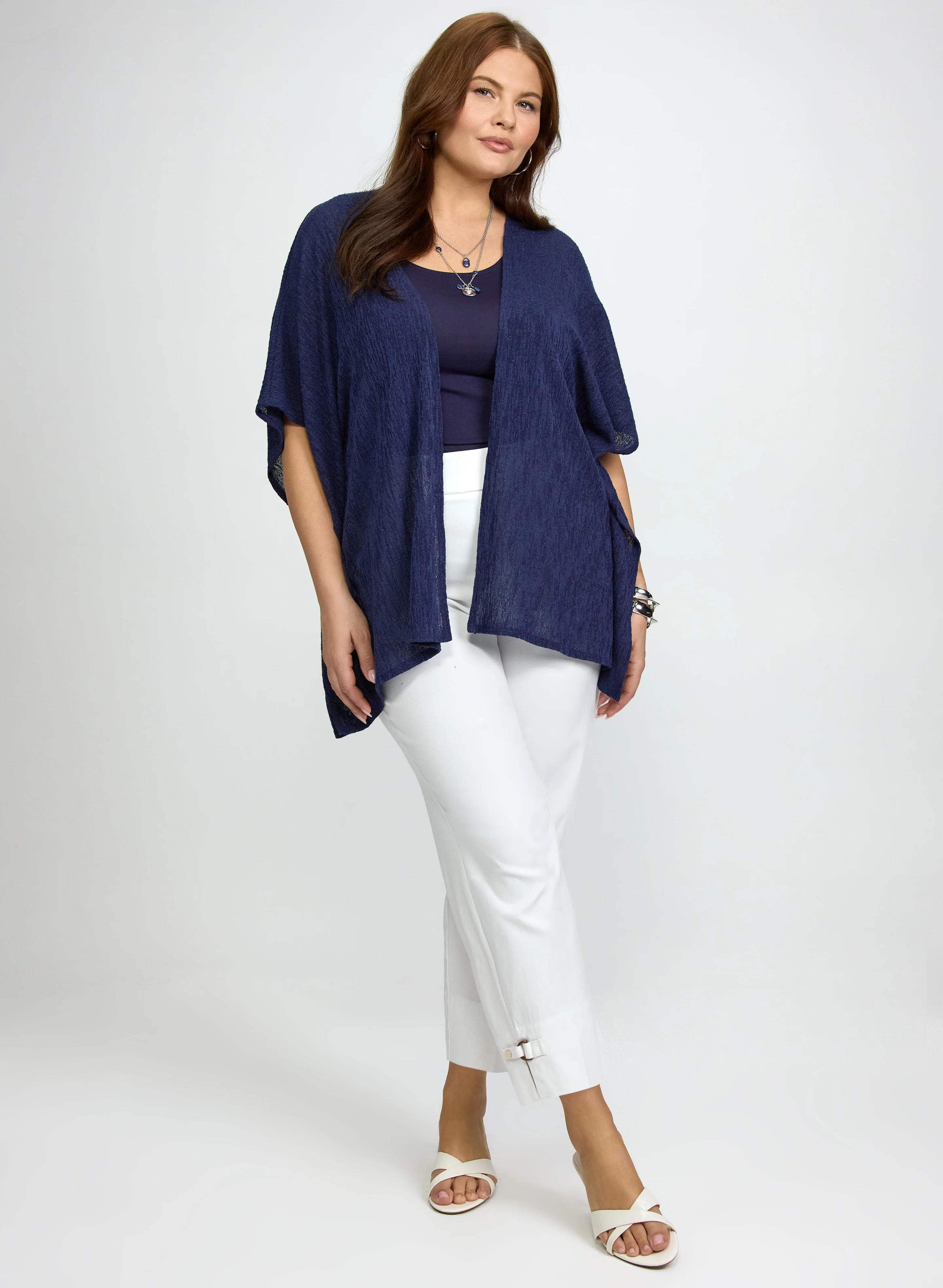Open Melange Knit Cover-Up - Image 3
