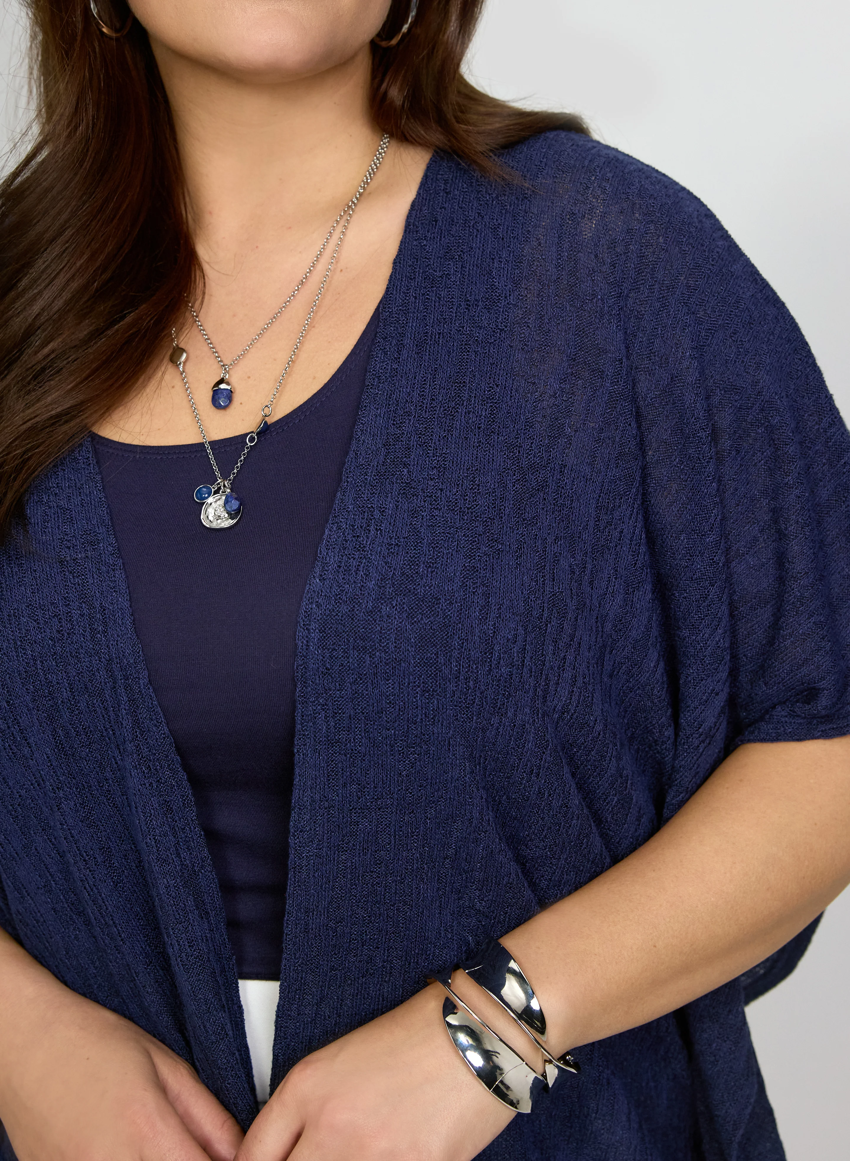 Open Melange Knit Cover-Up - Image 5