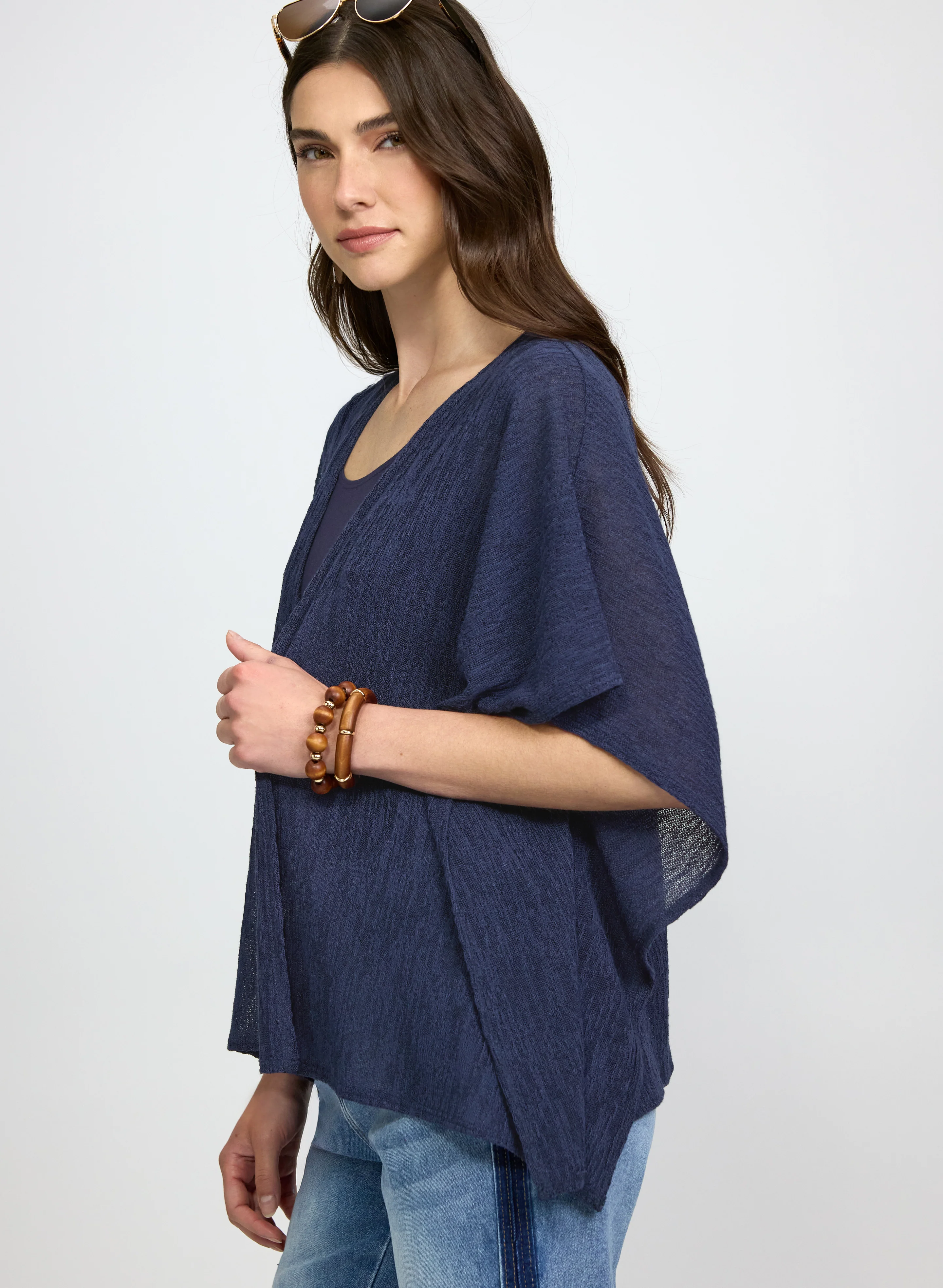 Open Melange Knit Cover-Up - Image 2