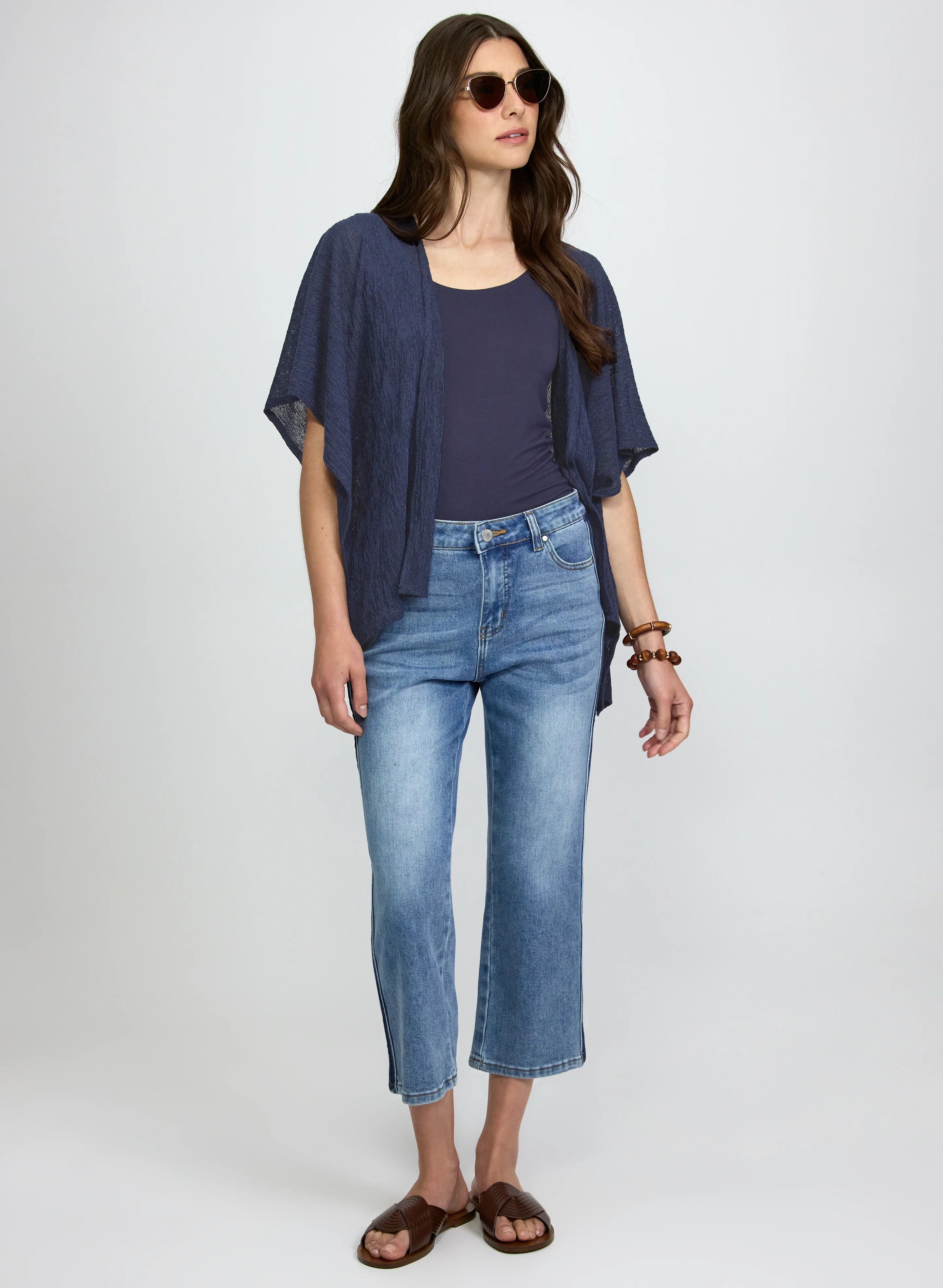 Open Melange Knit Cover-Up - Image 3