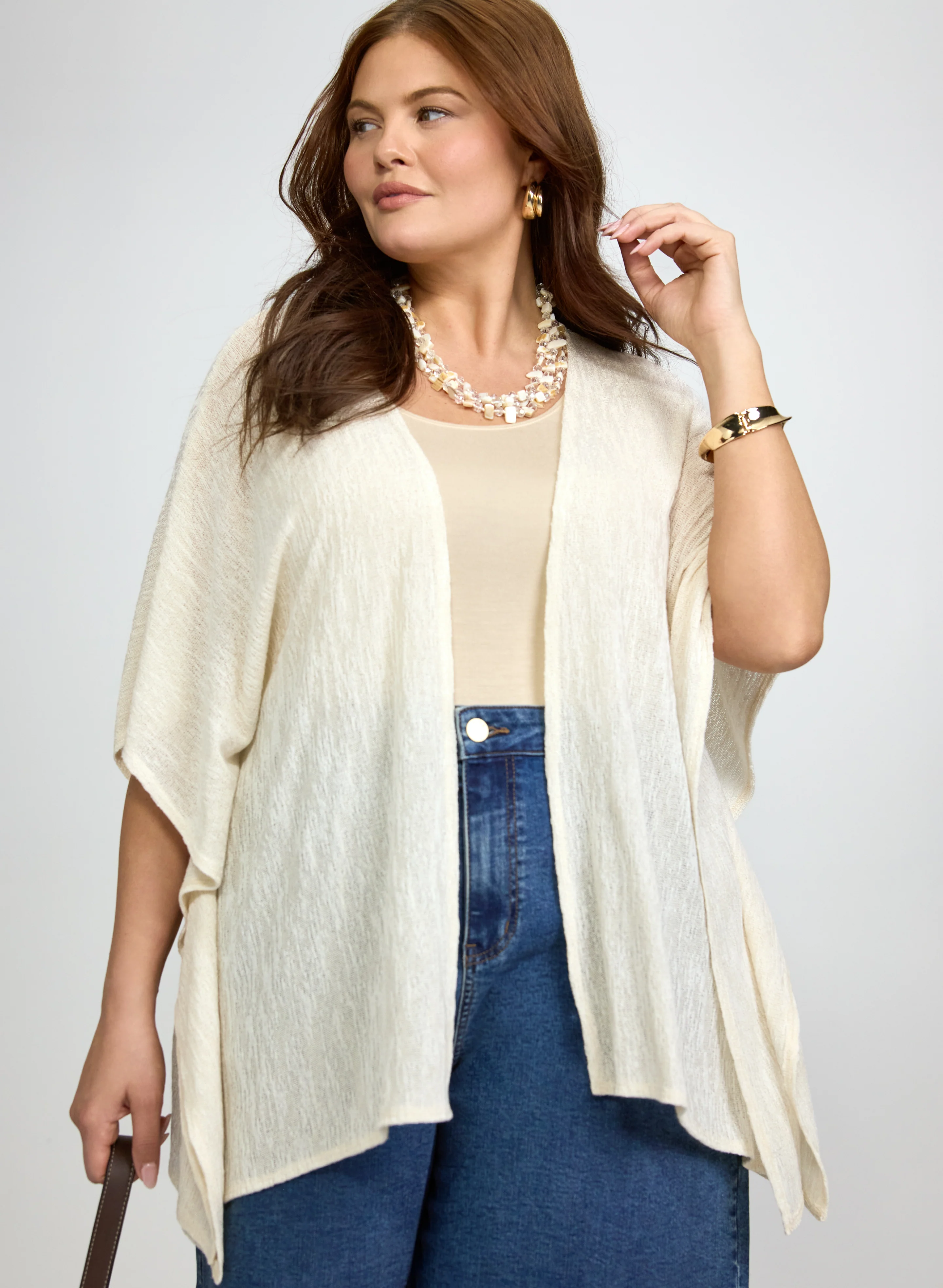 Open Melange Knit Cover-Up
