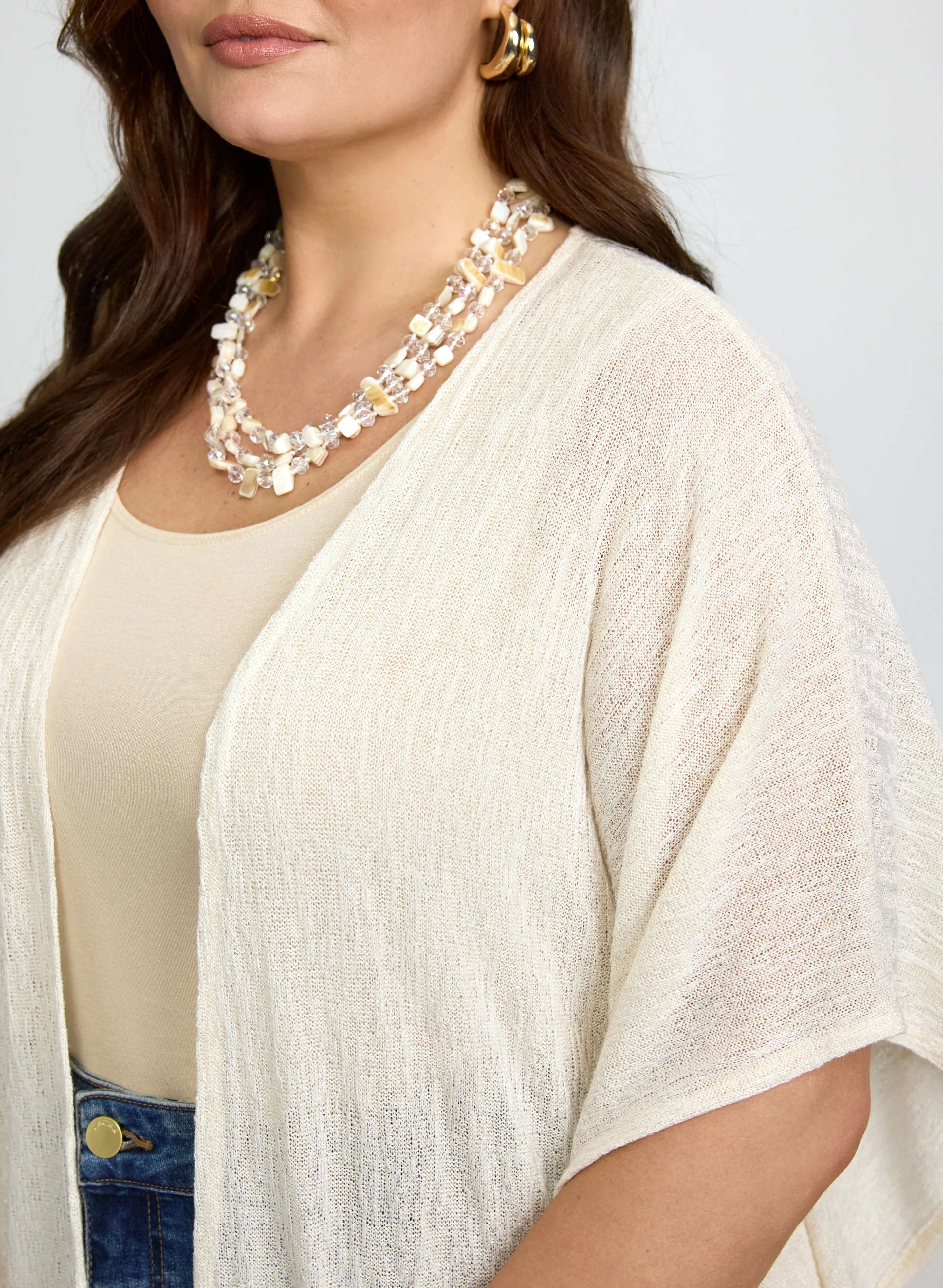 Open Melange Knit Cover-Up - Image 2
