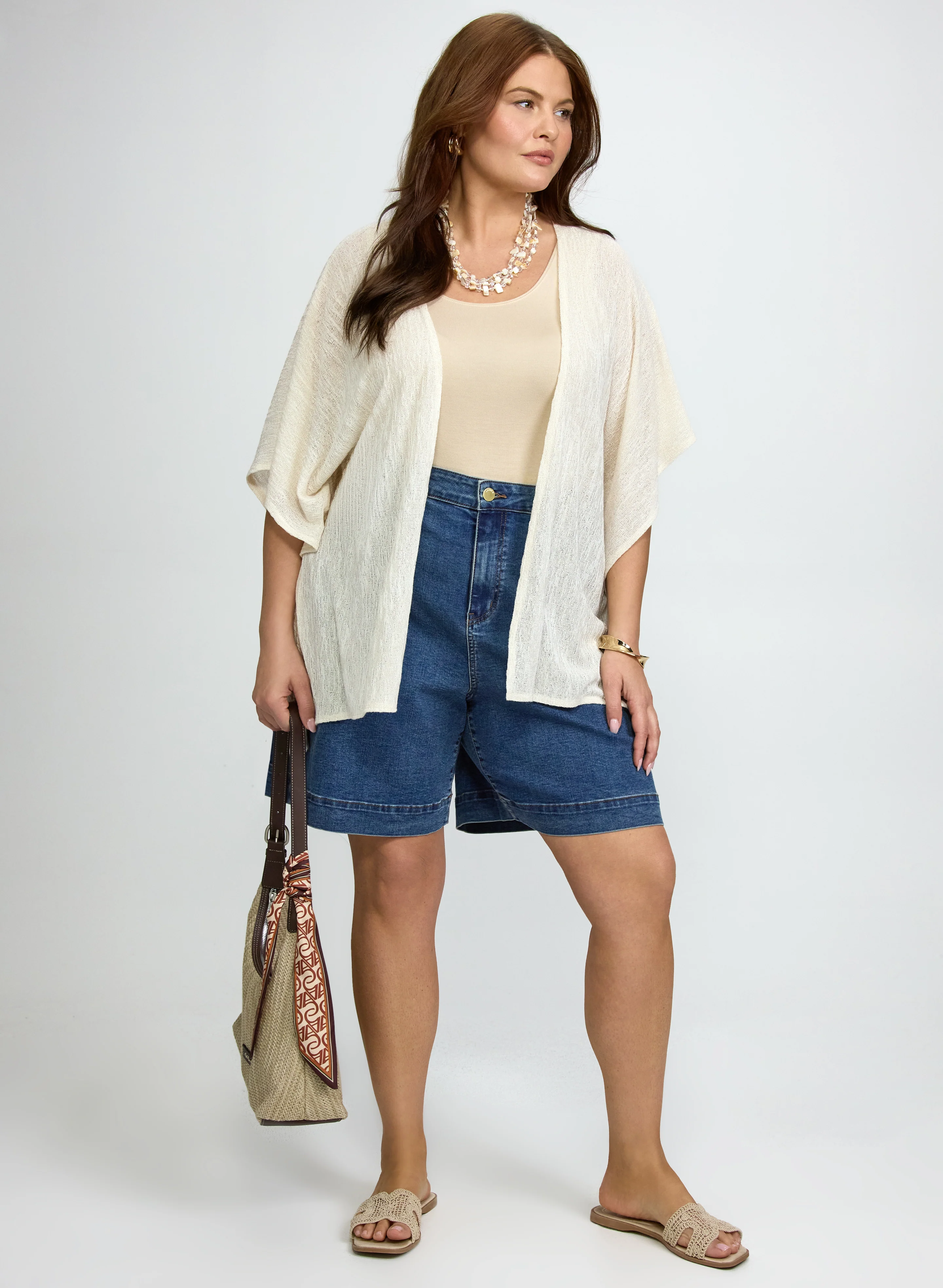 Open Melange Knit Cover-Up - Image 3