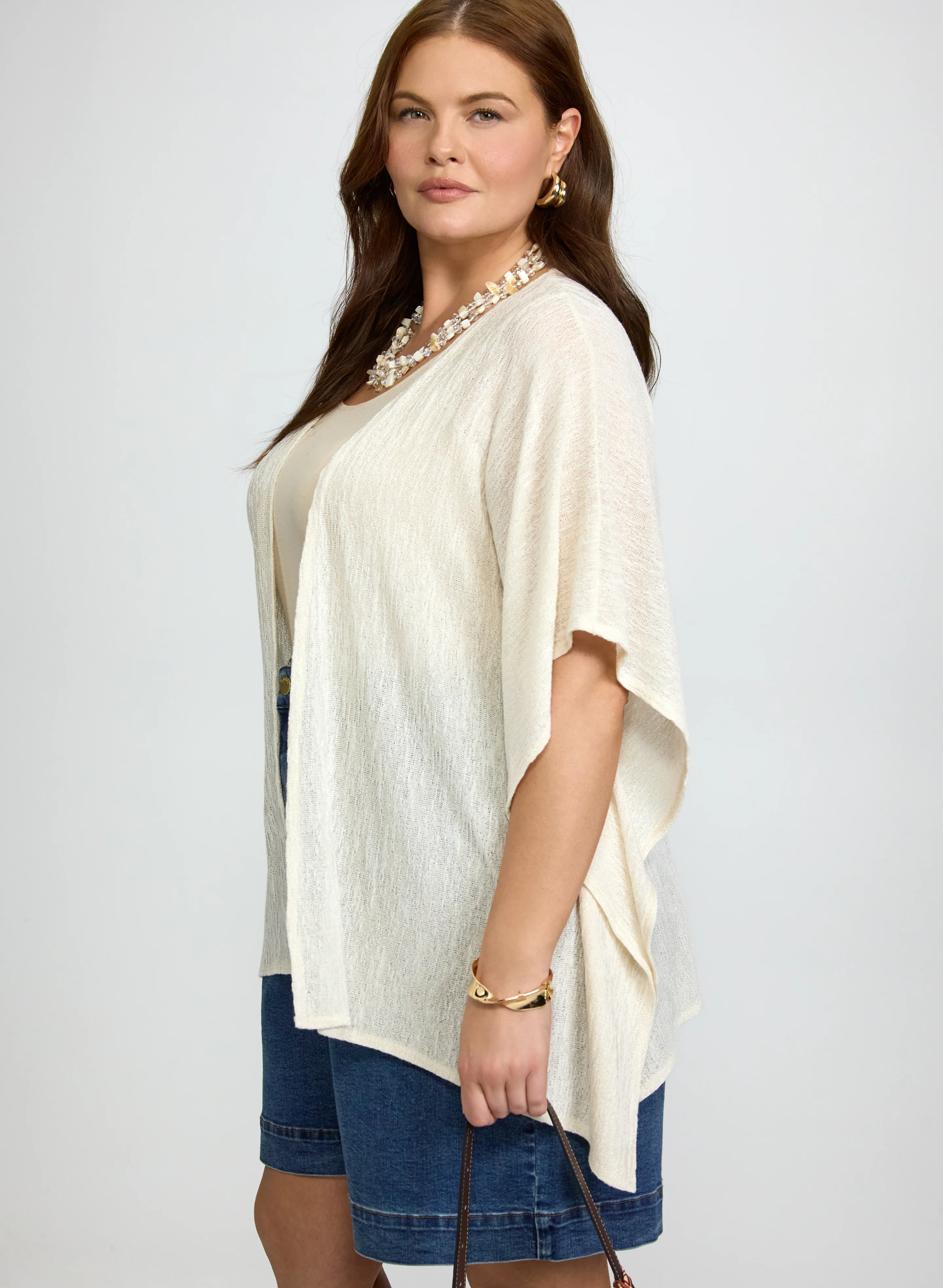 Open Melange Knit Cover-Up - Image 4