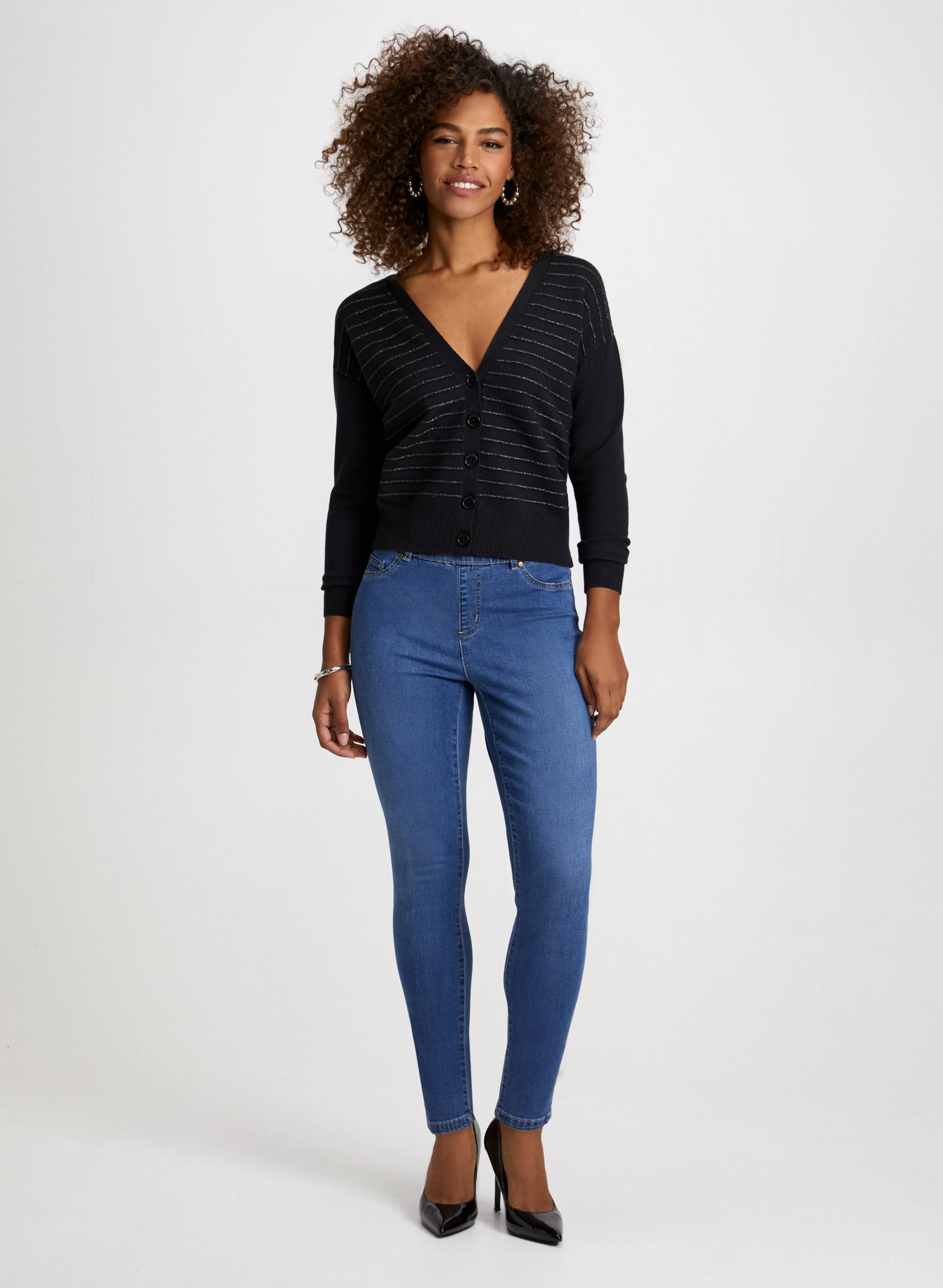 Ottoman Cardigan & Straight Leg Jeans