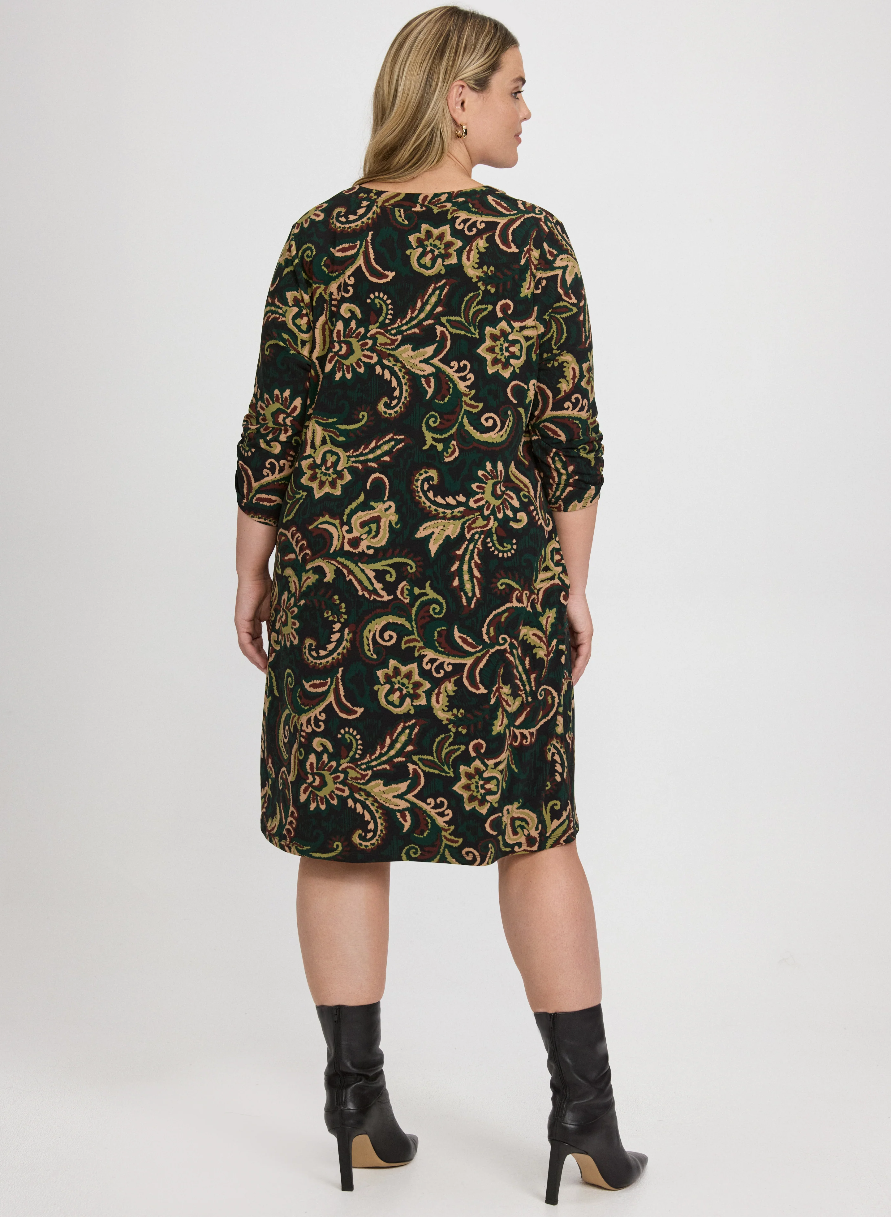 Paisley 3/4 Sleeve Dress - Image 3
