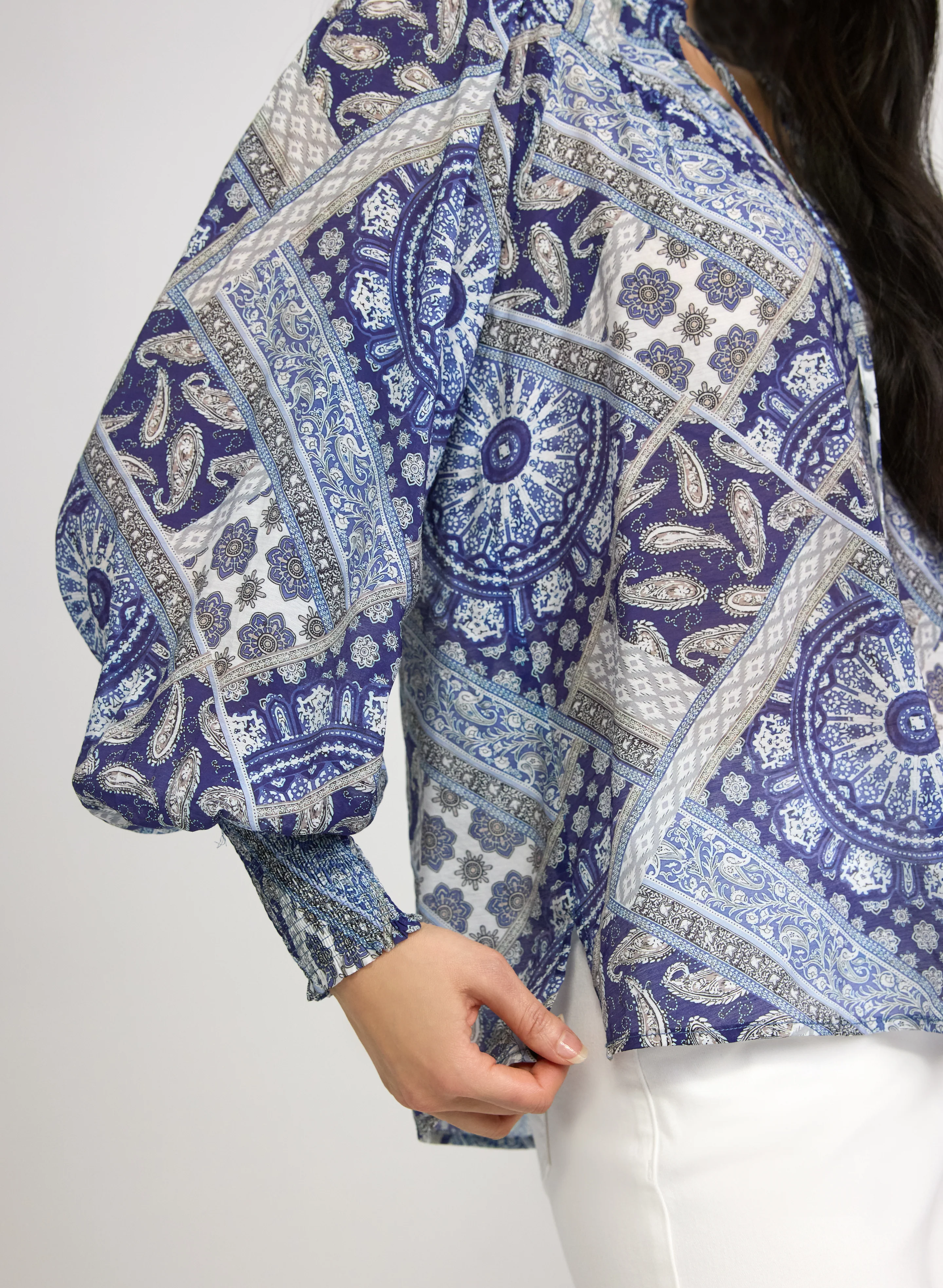 Paisley Cotton-Blend Blouse - Image 2