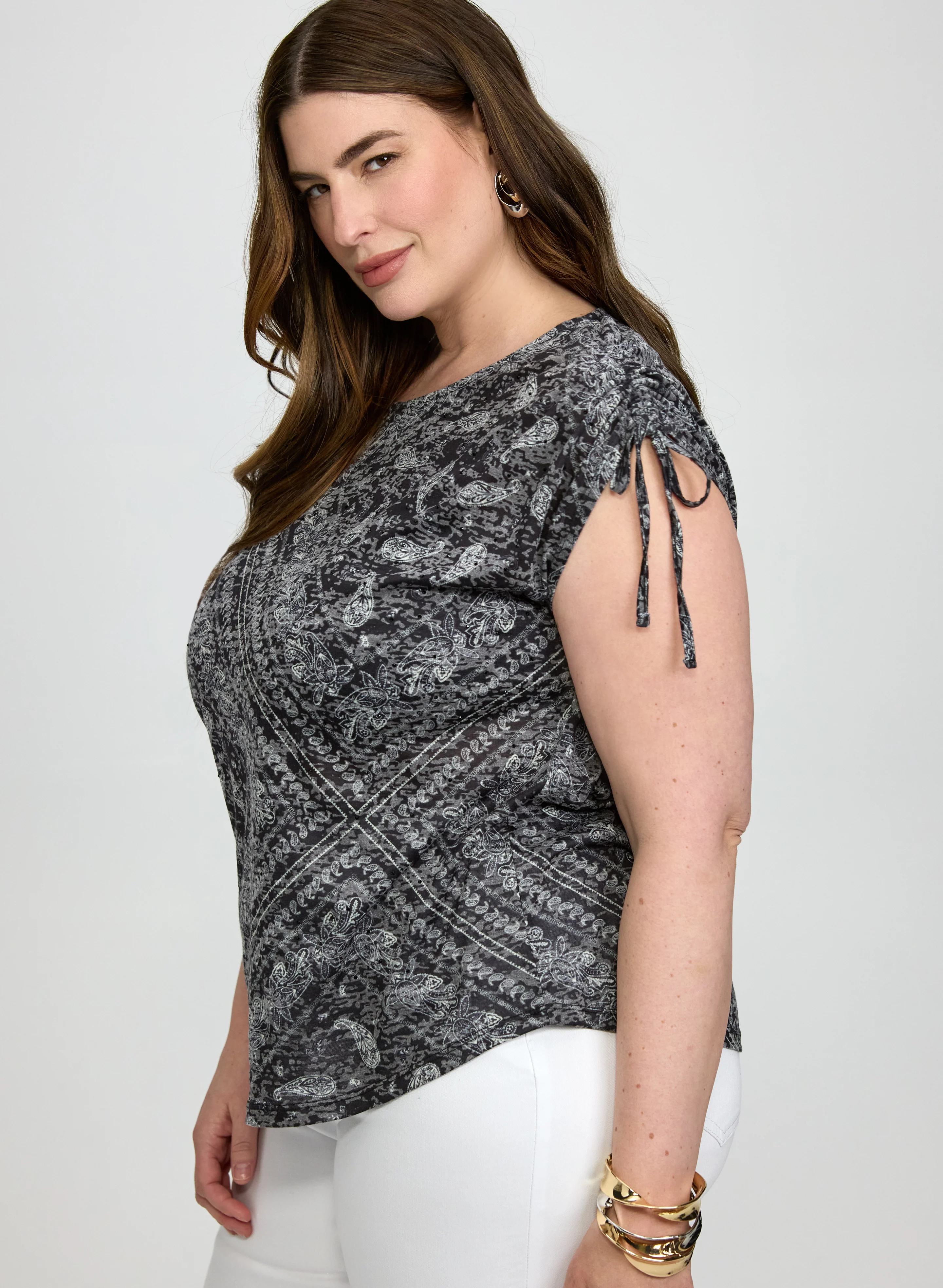 Paisley Drawstring T-Shirt - Image 2