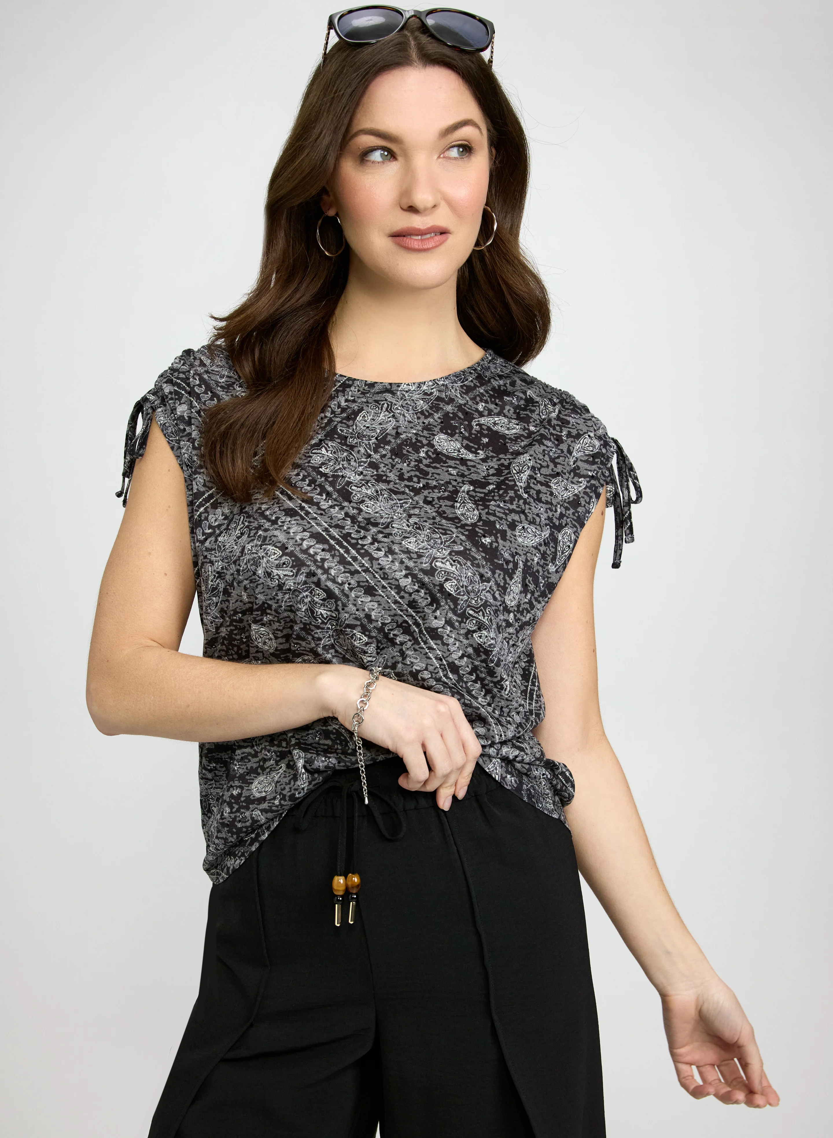 Paisley Drawstring T-Shirt