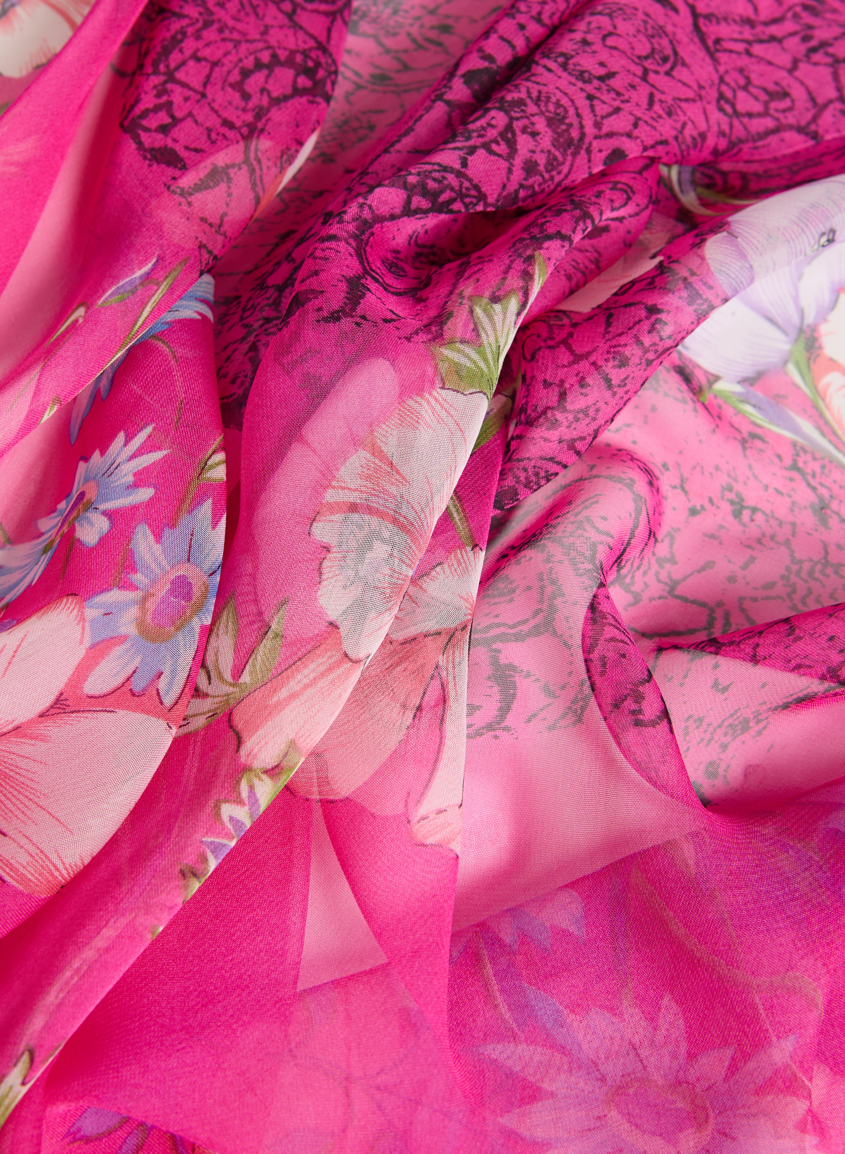 Paisley & Floral Chiffon Scarf - Image 2