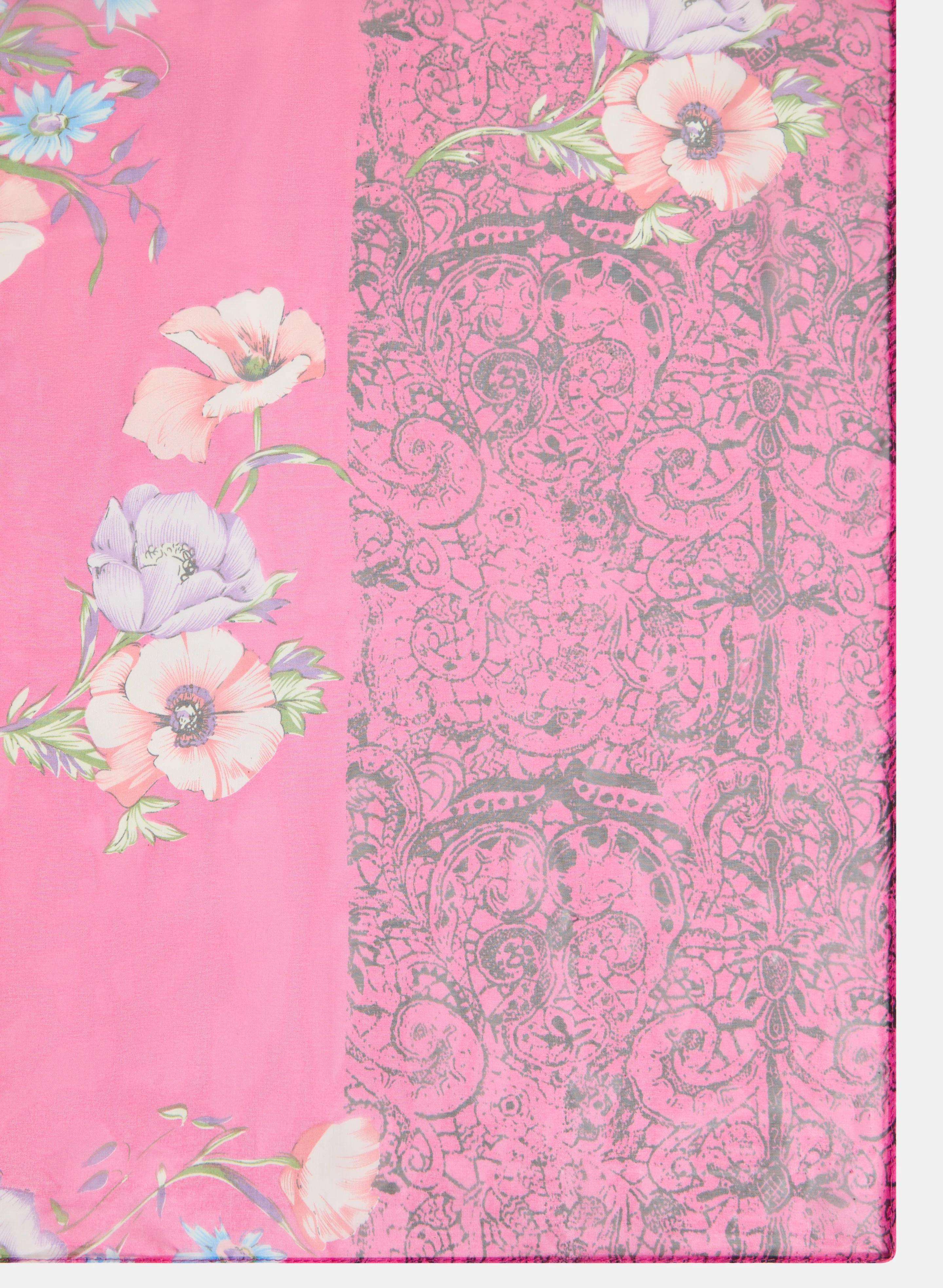 Paisley & Floral Chiffon Scarf - Image 4