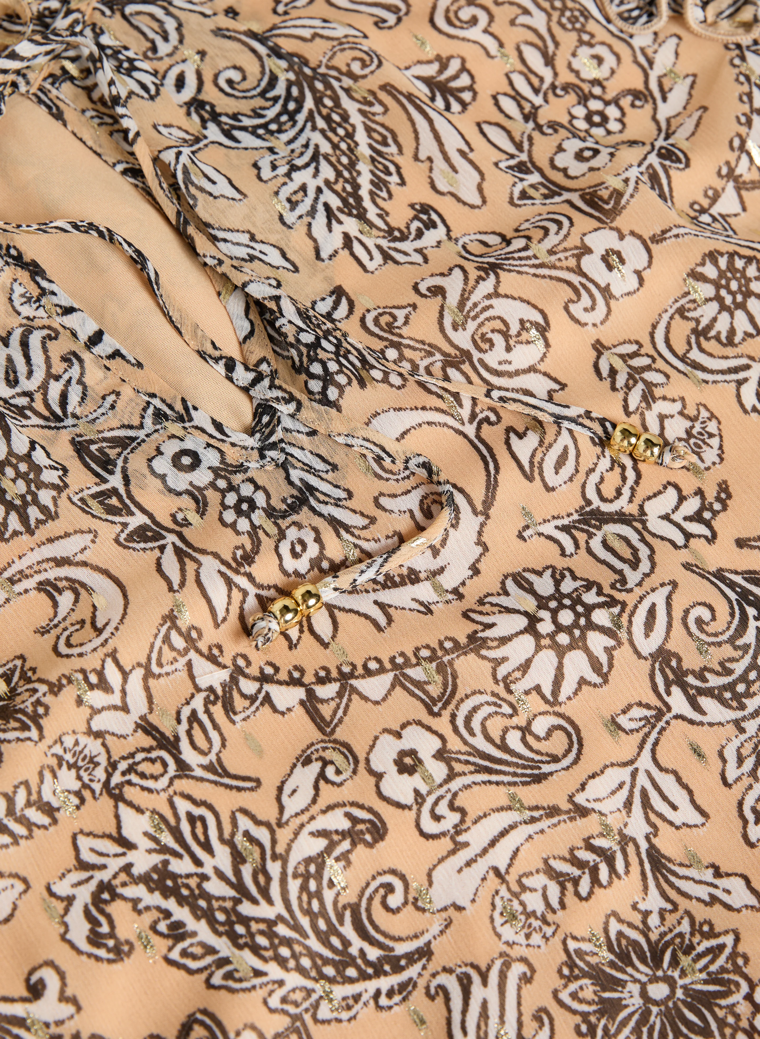 Paisley Print Cap Sleeve Blouse - Image 7