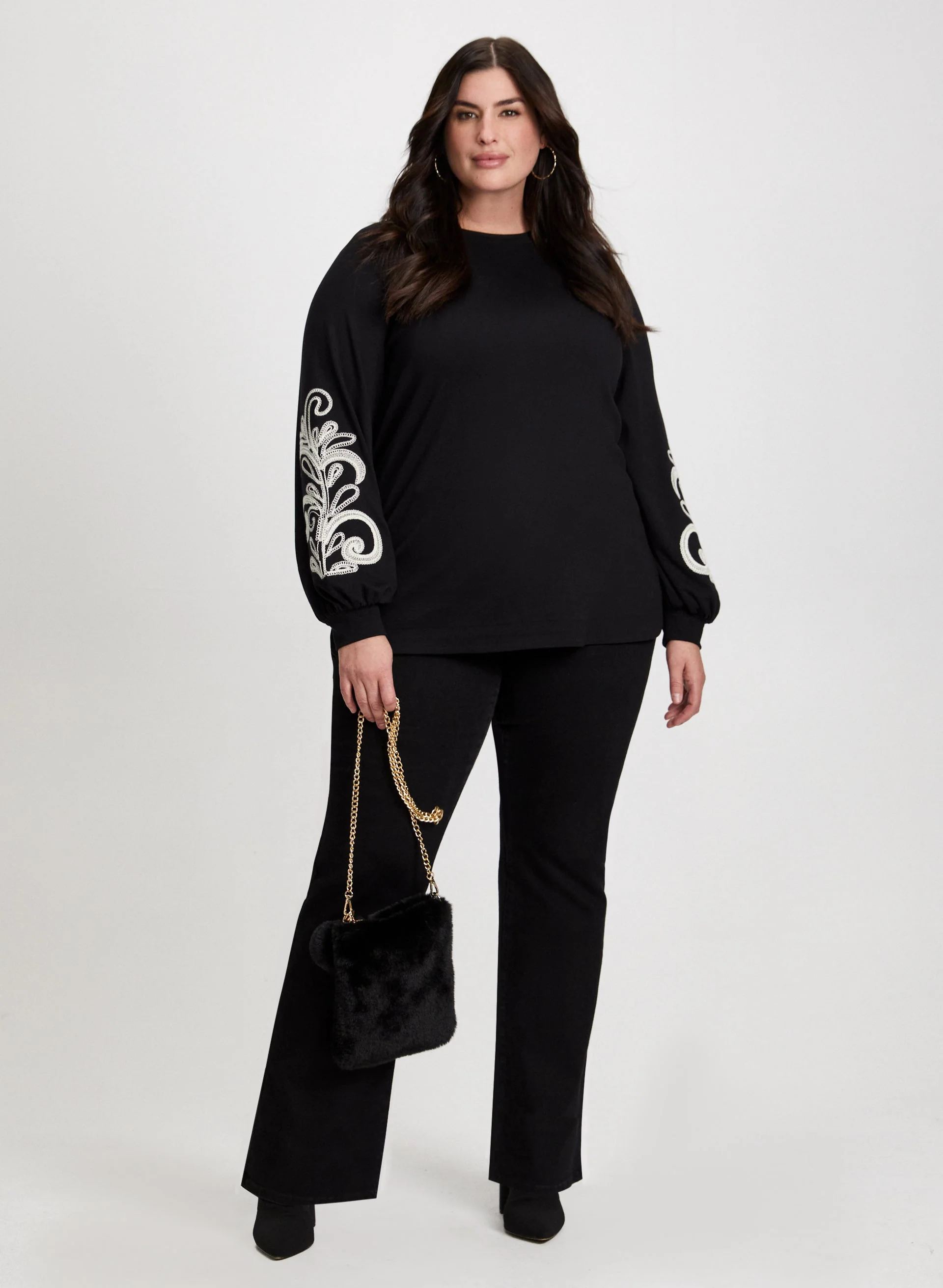 Paisley Print Top & Bootcut Jeans