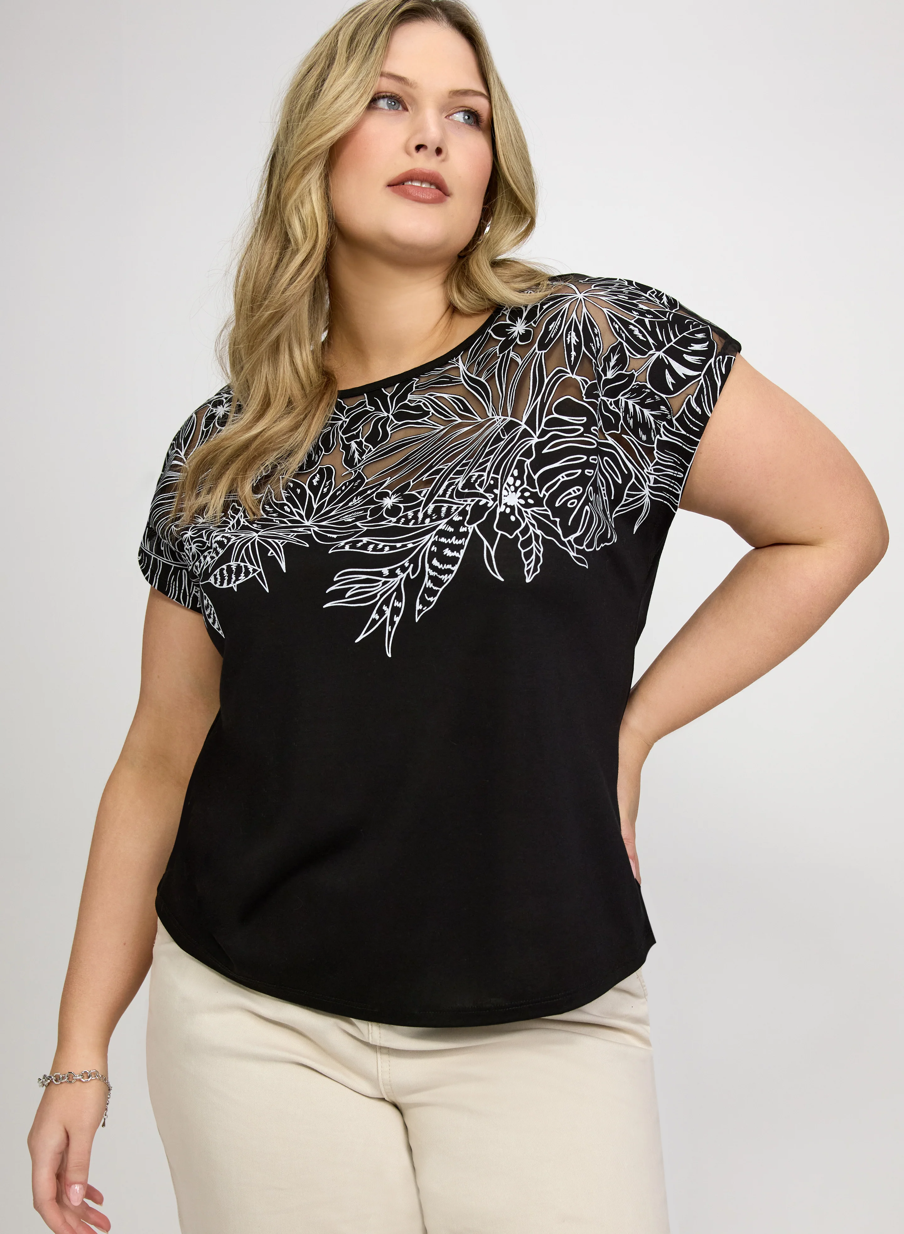 Palm Leaf Applique T-Shirt