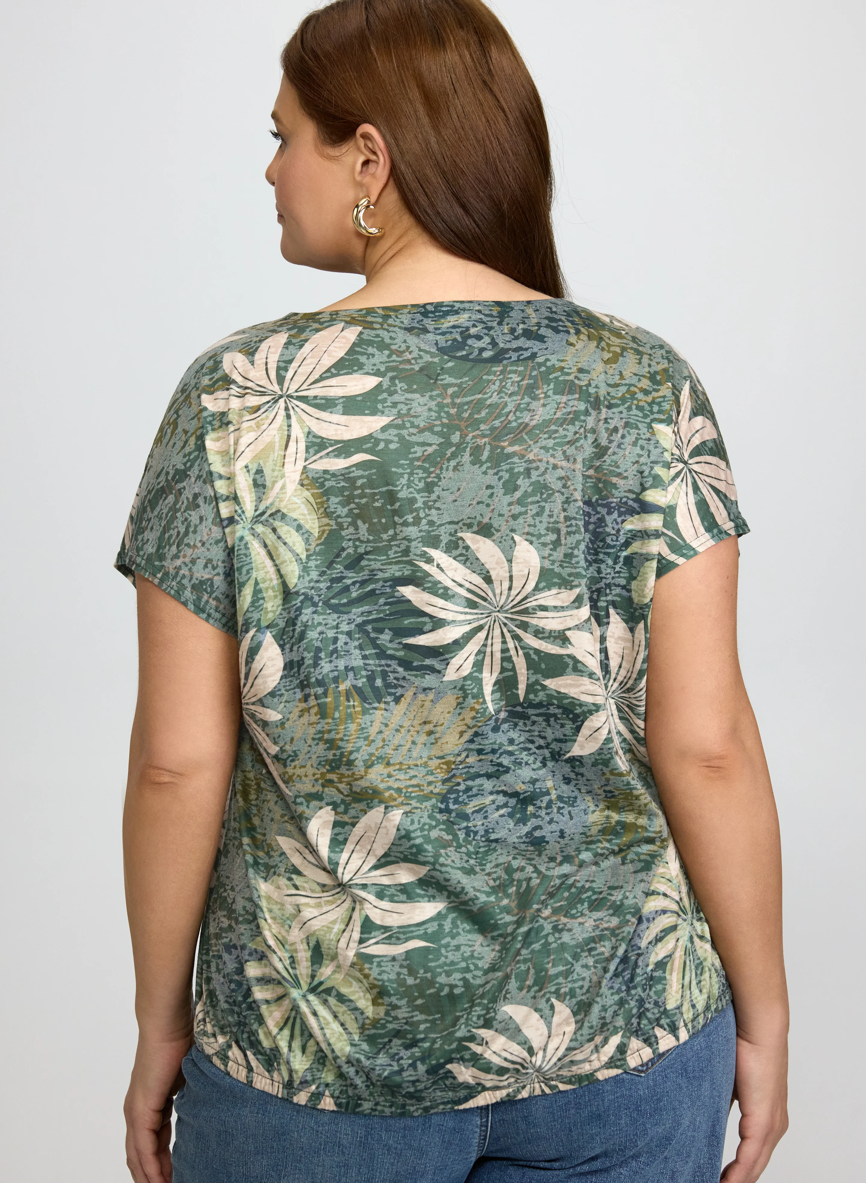 Palm Leaf Print T-Shirt - Image 3