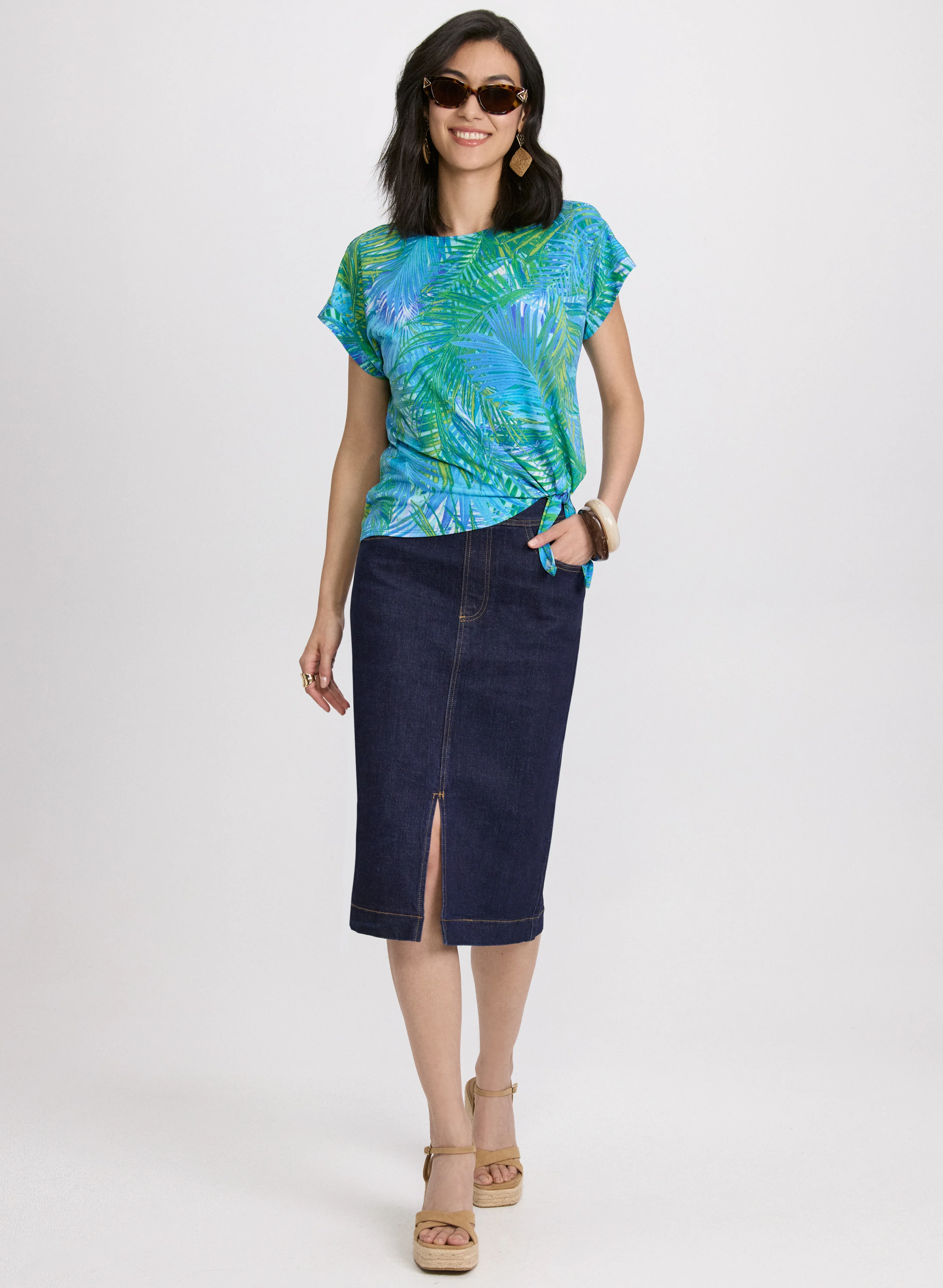 Palm Leaf Print Top - Image 4