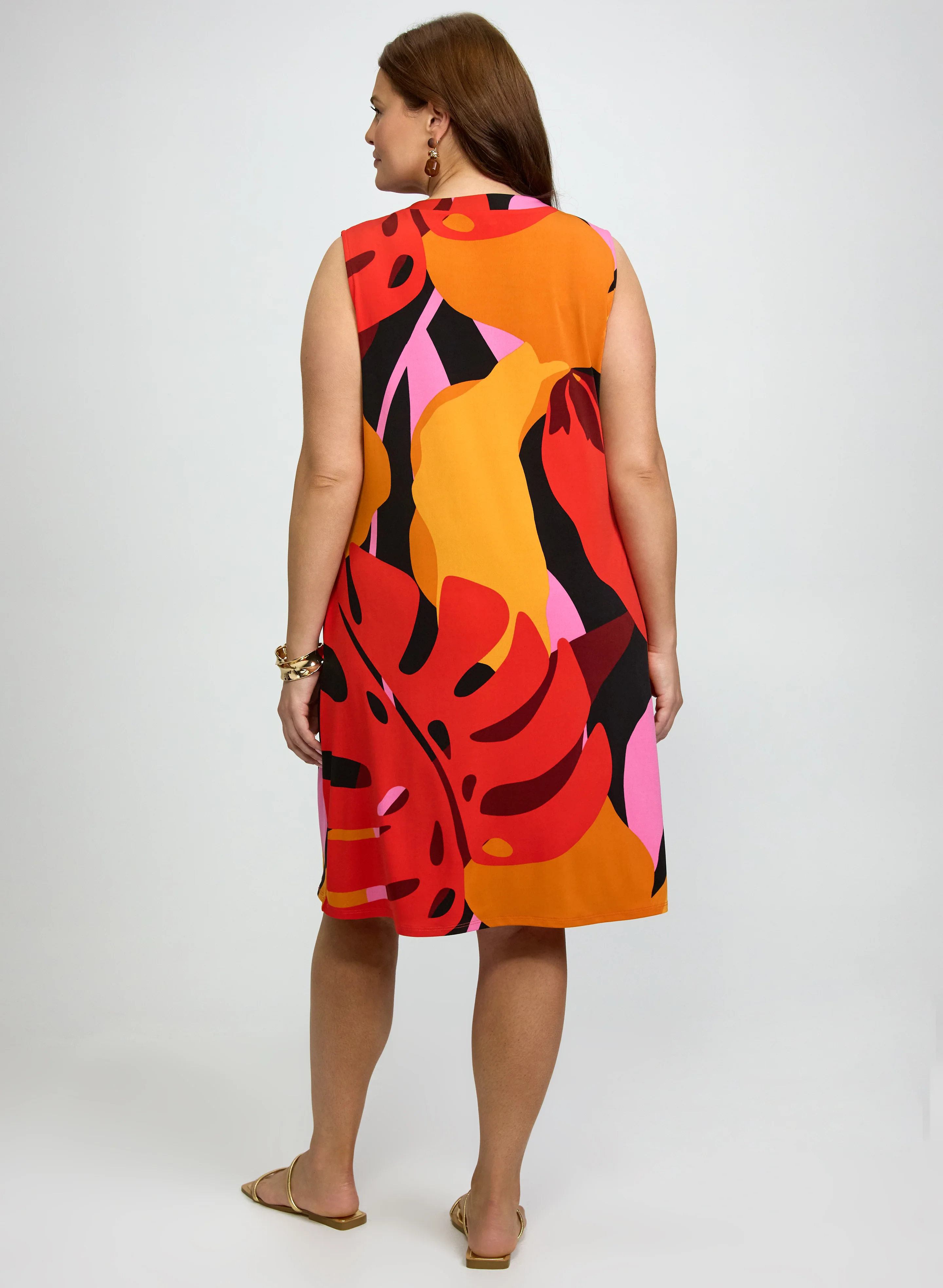 Palm Print Jersey Dress - Image 4