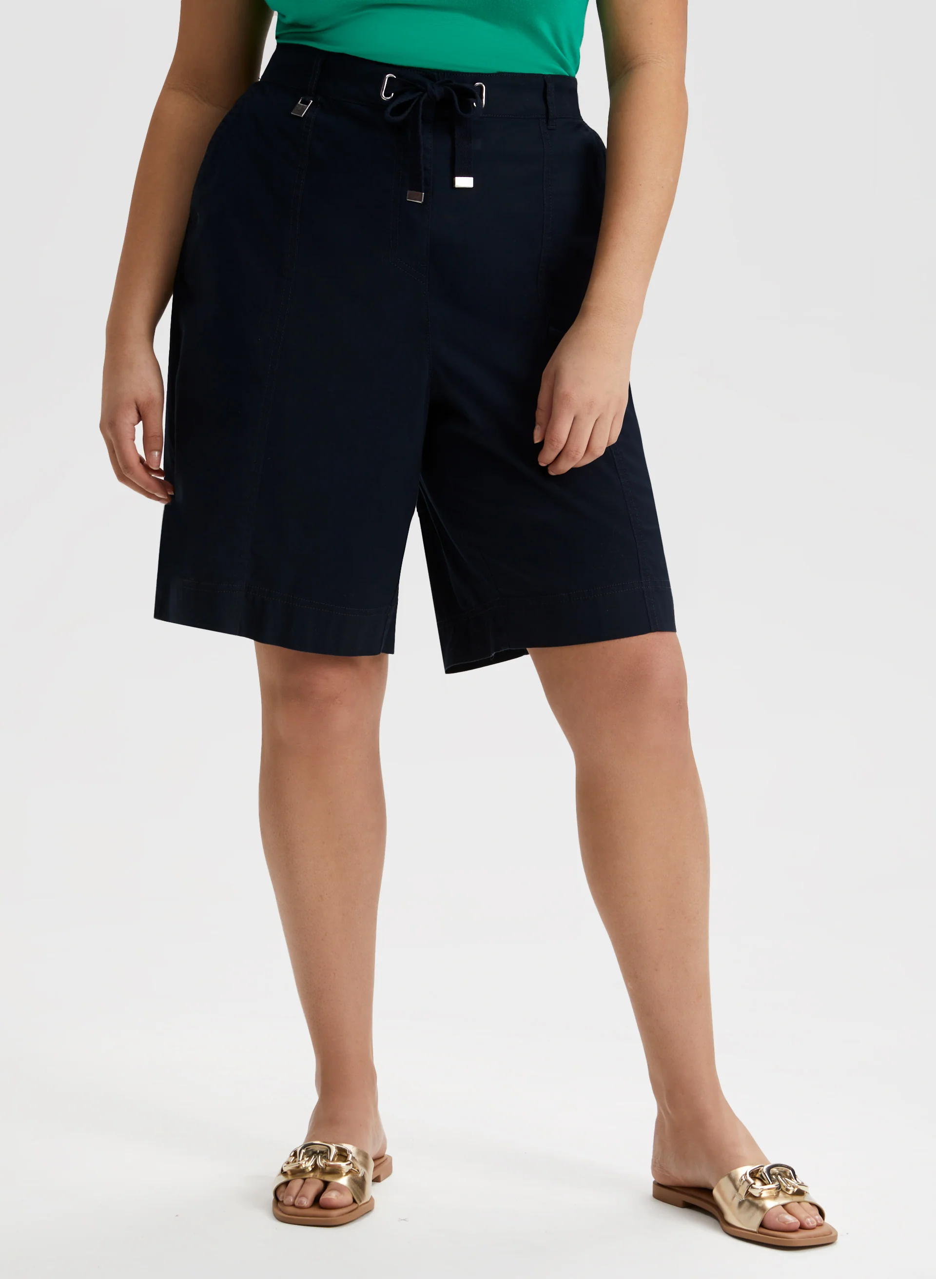 Cotton-Blend Drawstring Shorts