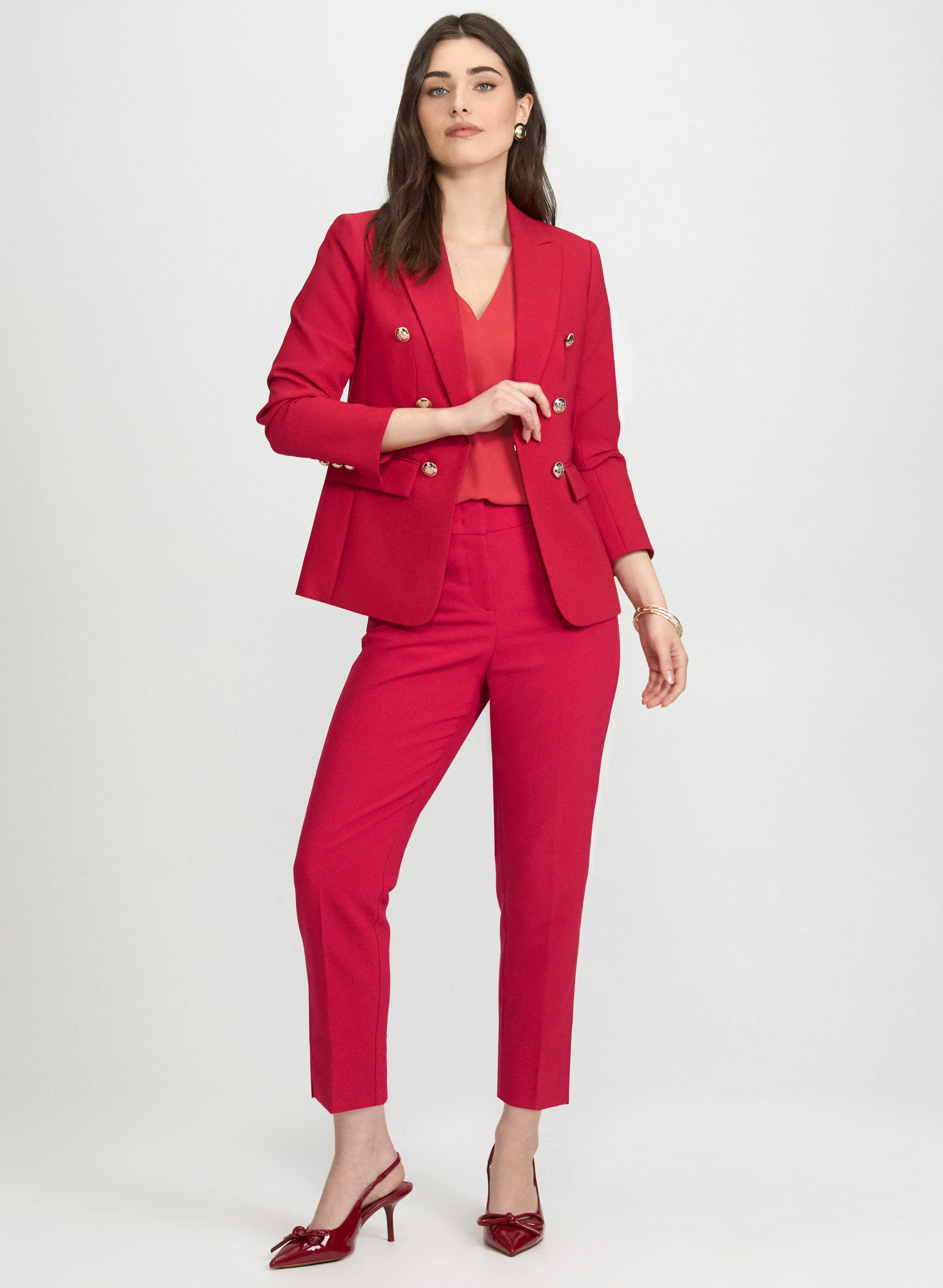Peaked Lapel Blazer & Emma Slim-Leg Pants