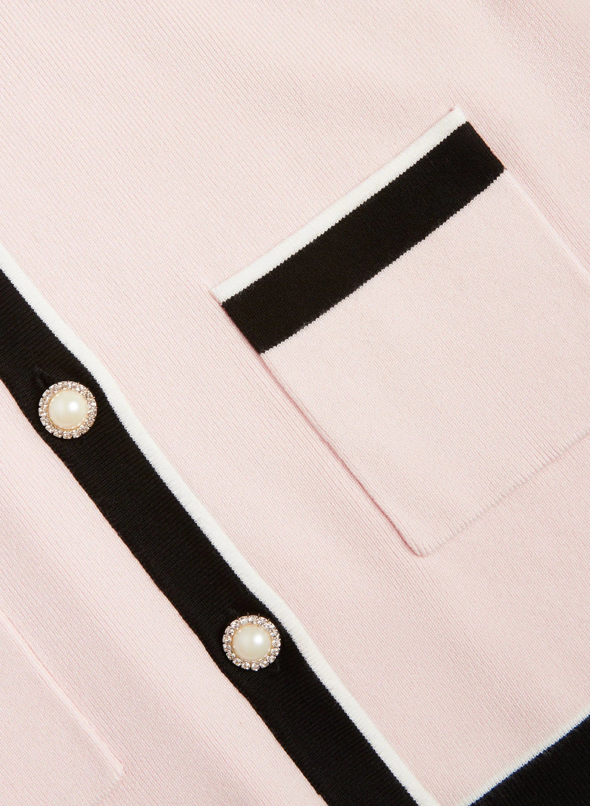 Pearl Button Two-Tone Cardigan - Image 7
