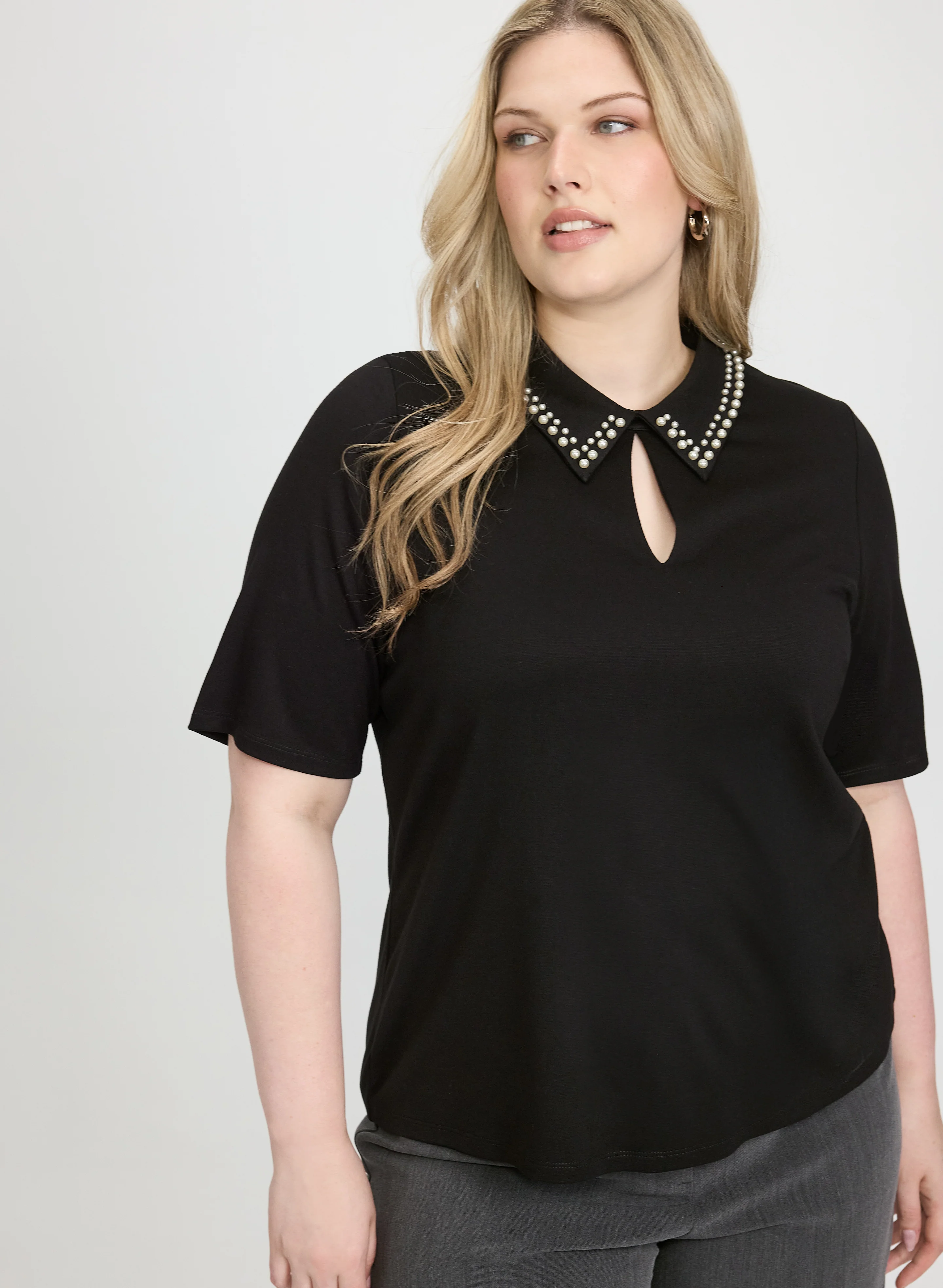Pearl Collar Top - Image 2