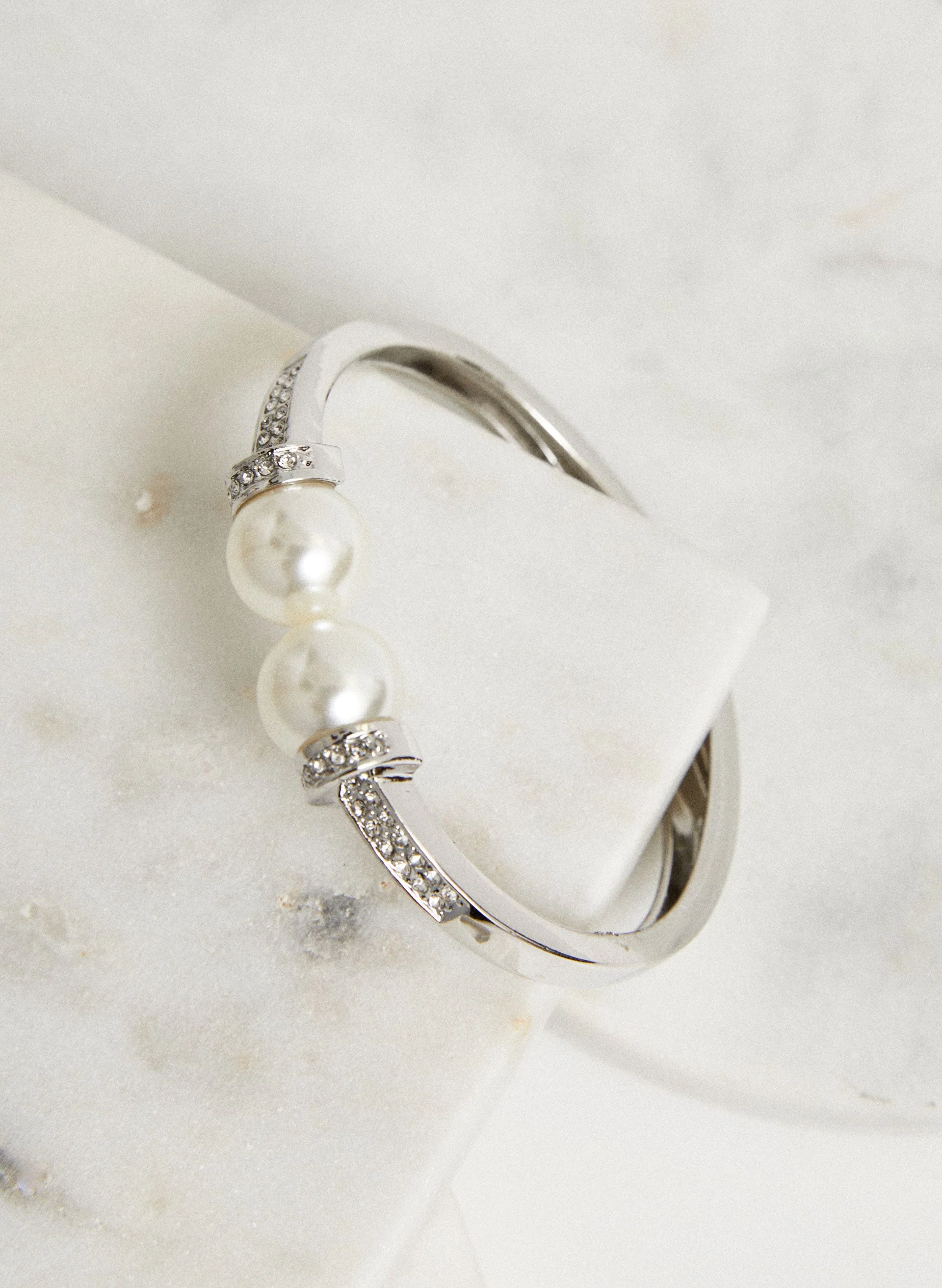 Pearl Detail Bangle Bracelet