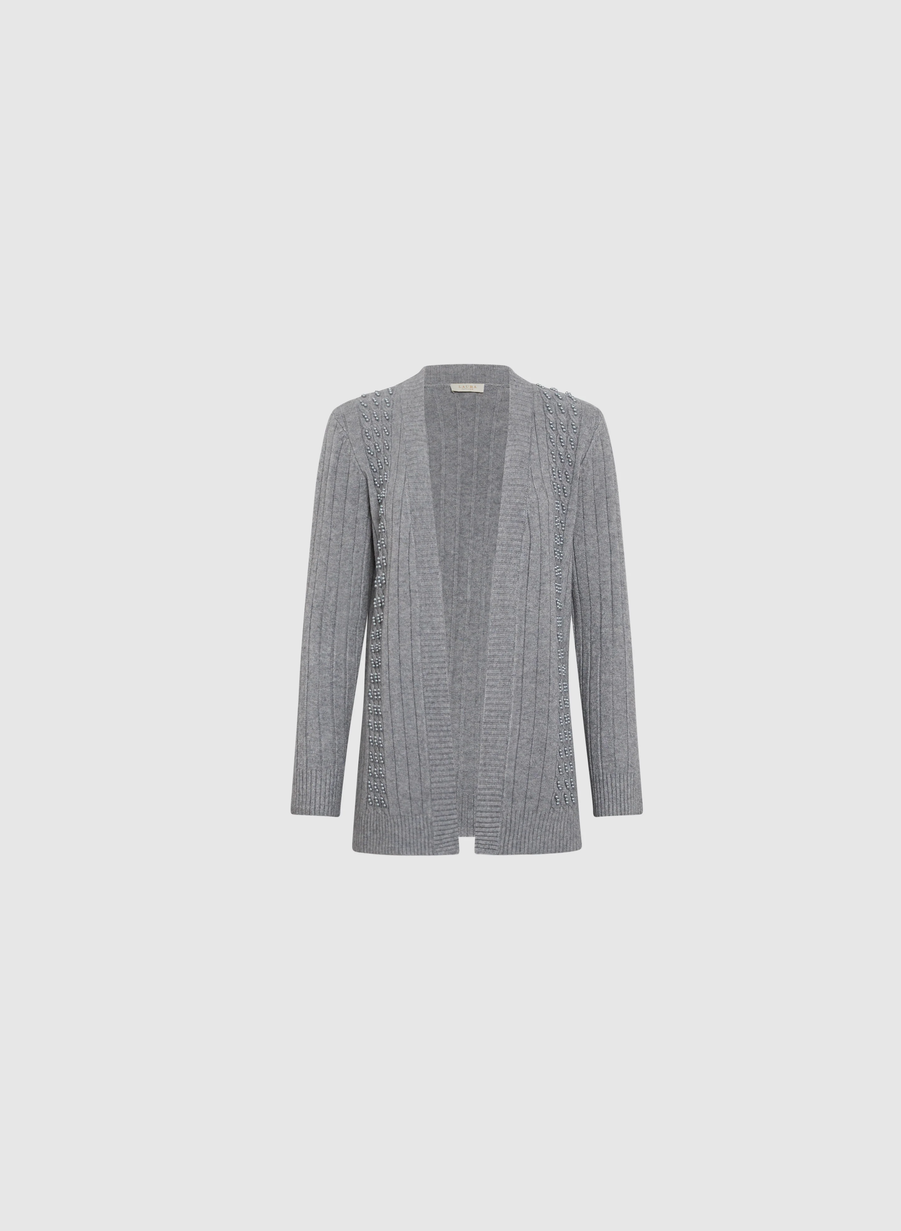 Pearl Embellished Cable Knit Cardigan - Image 6