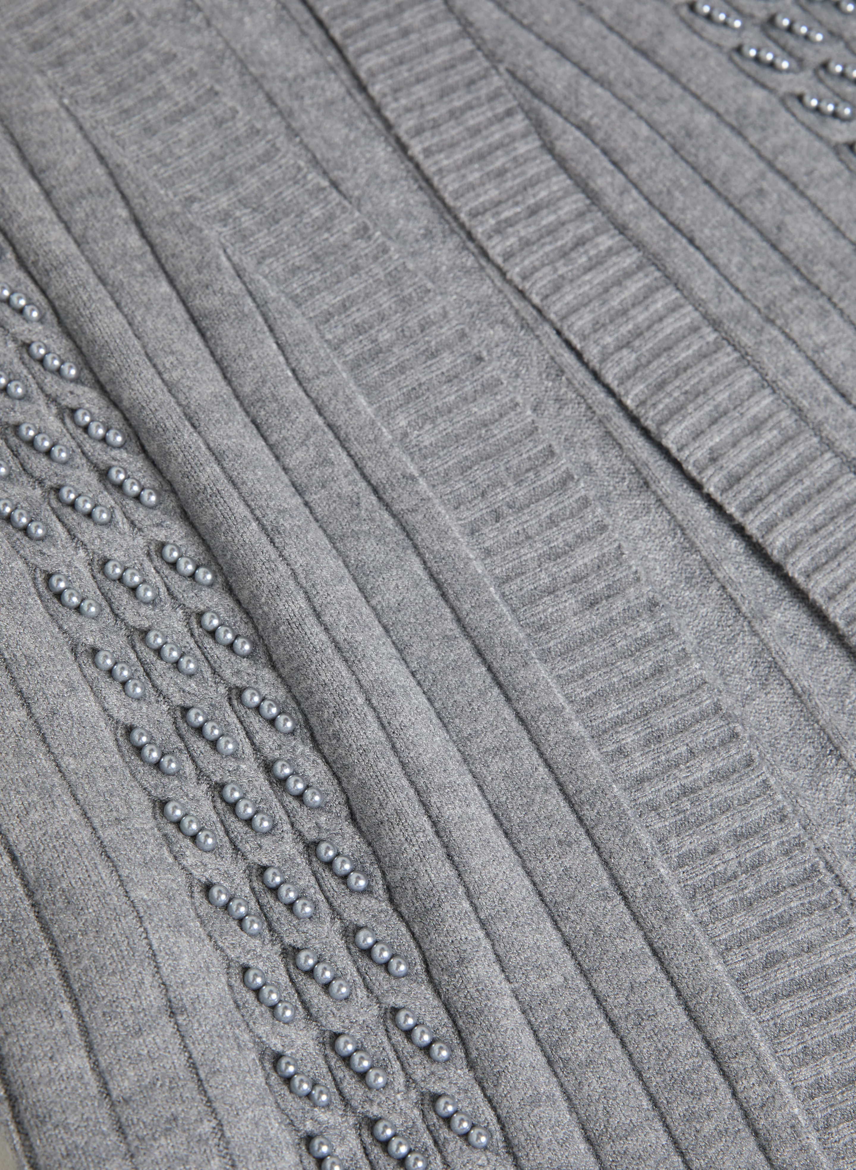 Pearl Embellished Cable Knit Cardigan - Image 7