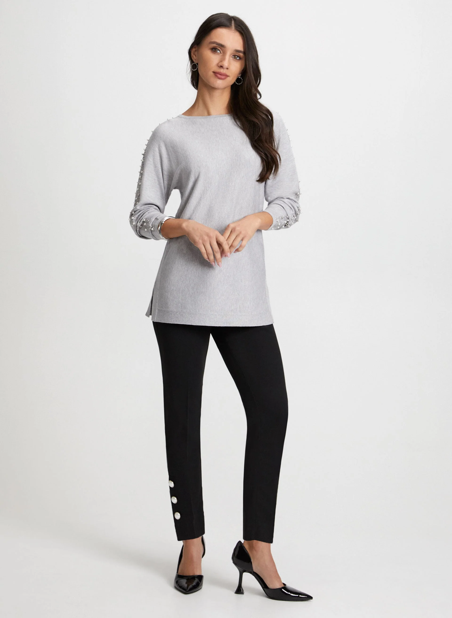 Pearl & Stud Detail Sweater - Image 3