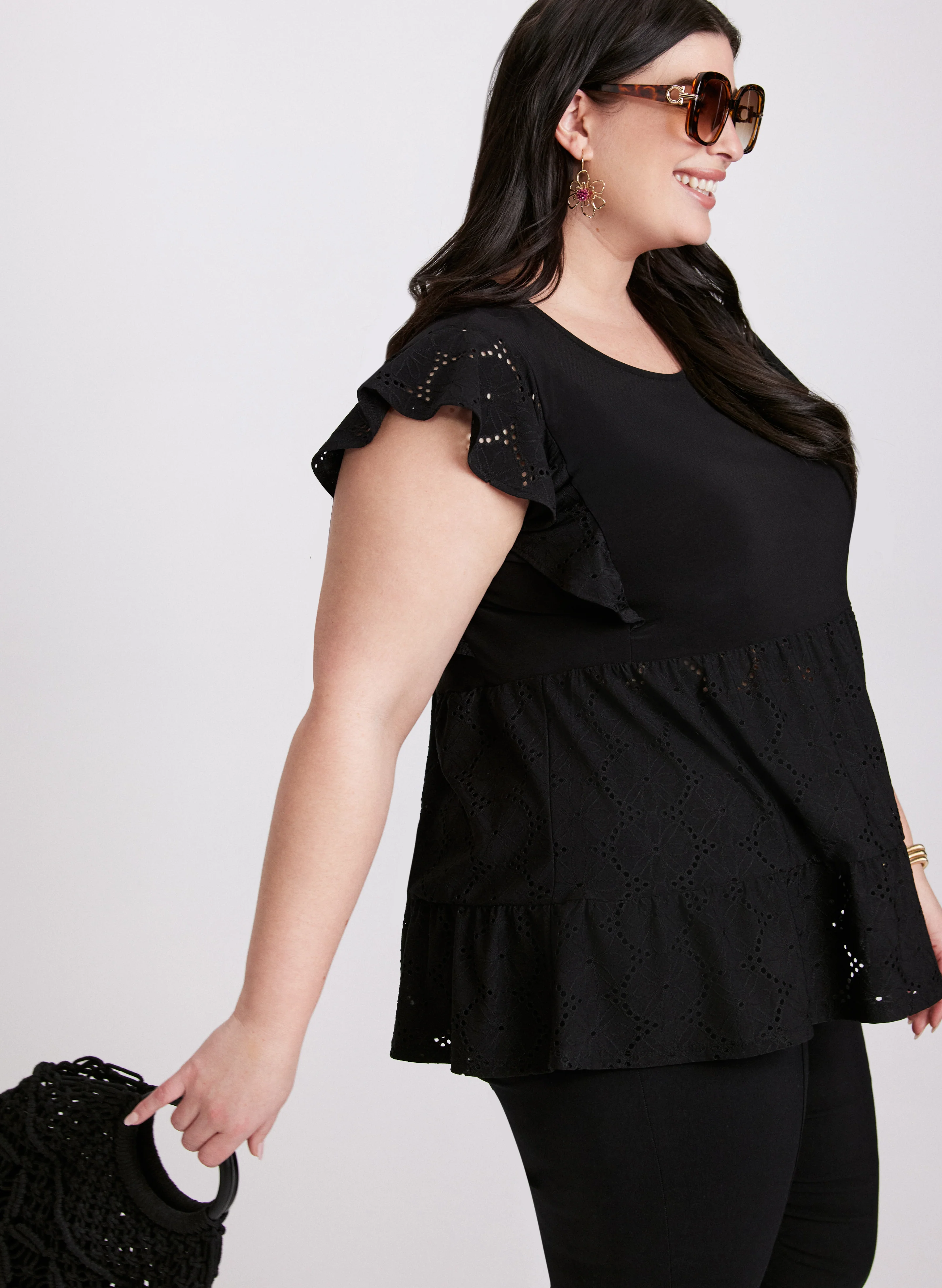 Peplum Eyelet Top - Image 2