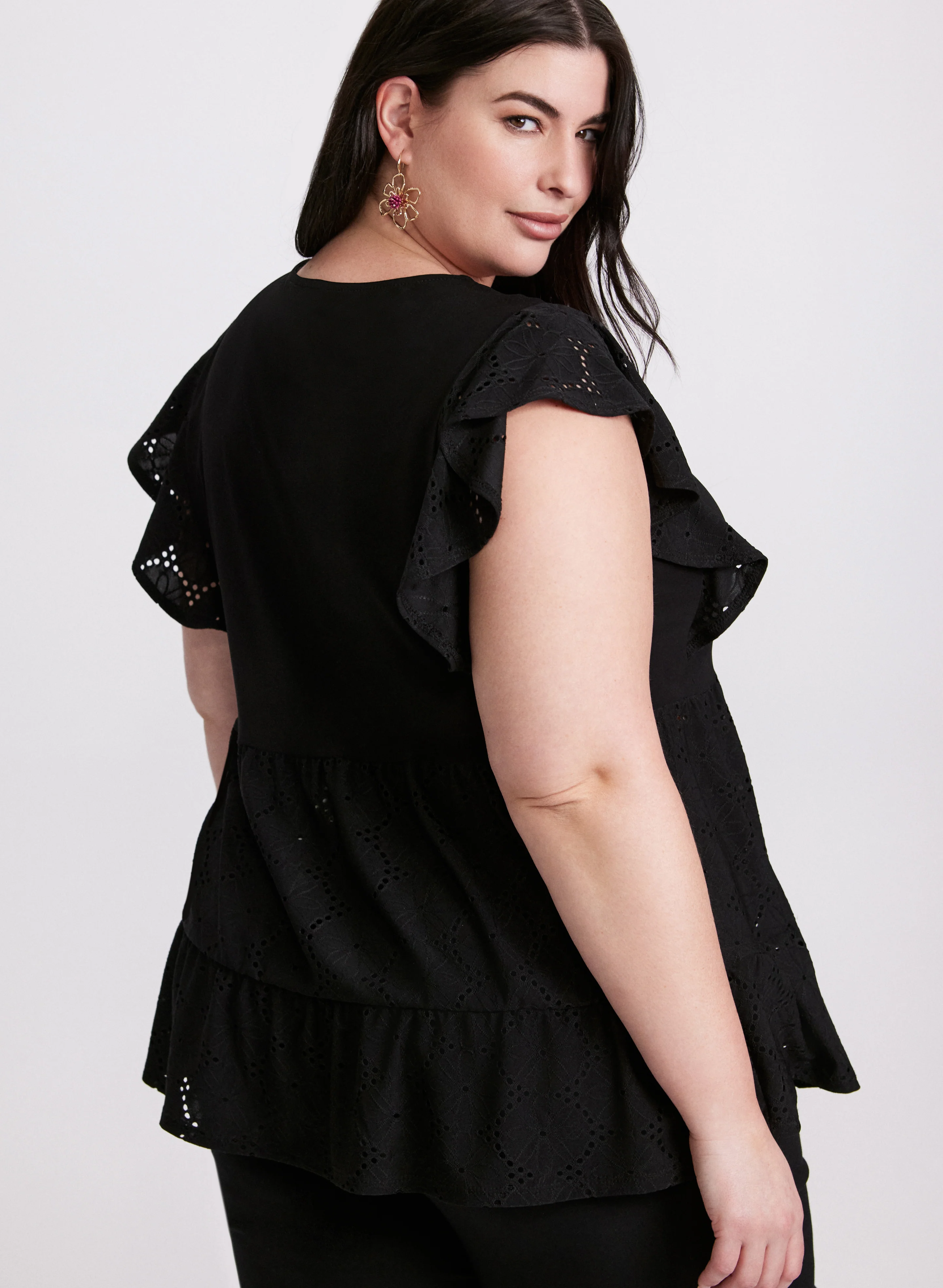 Peplum Eyelet Top - Image 4
