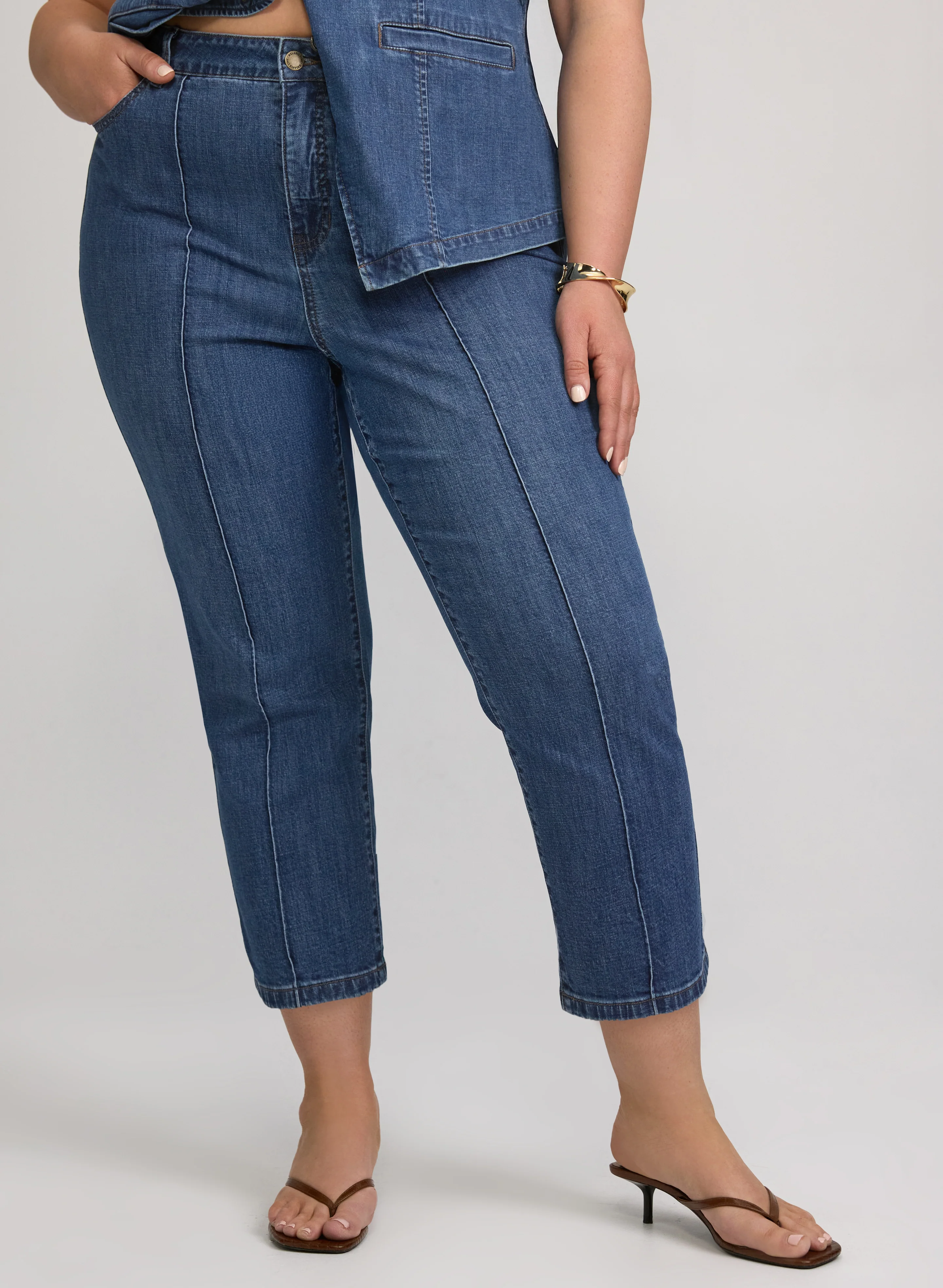 Melanie Lyne - Pinched Seam Denim Capris