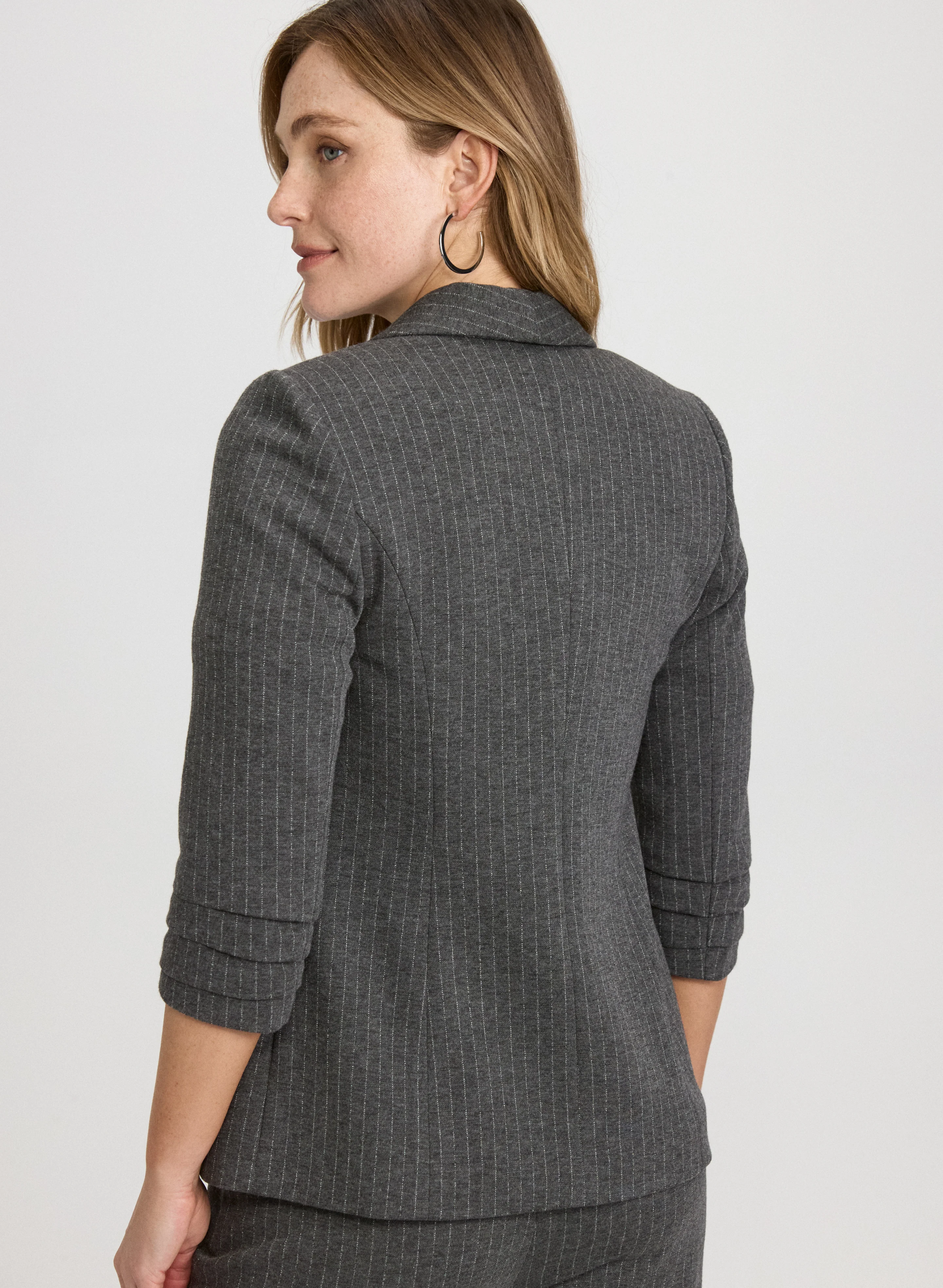Pinstripe Shawl Collar Jacket - Image 3