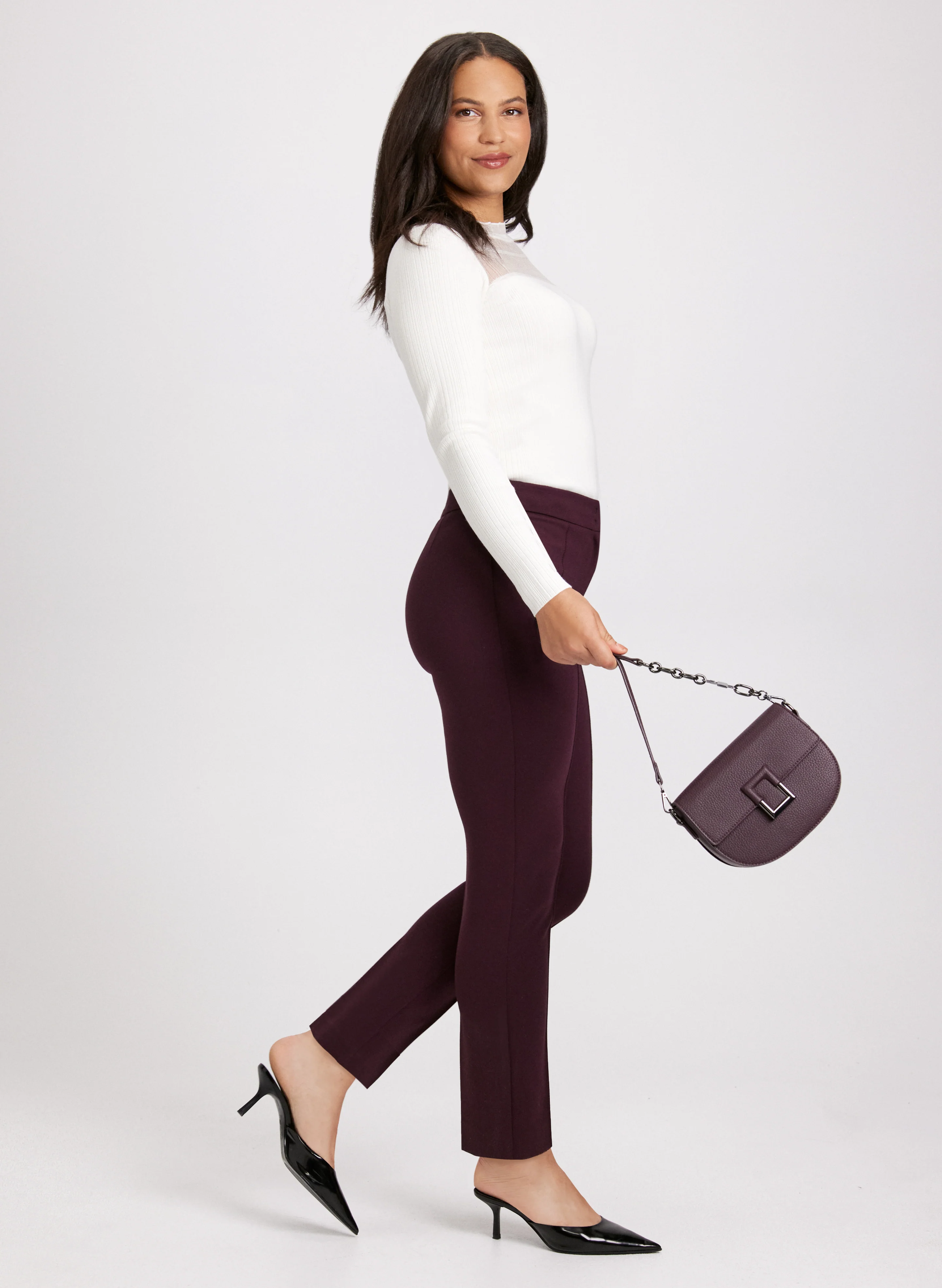 Emma Pintuck Detail Slim-Leg Pants – Regular - Image 3