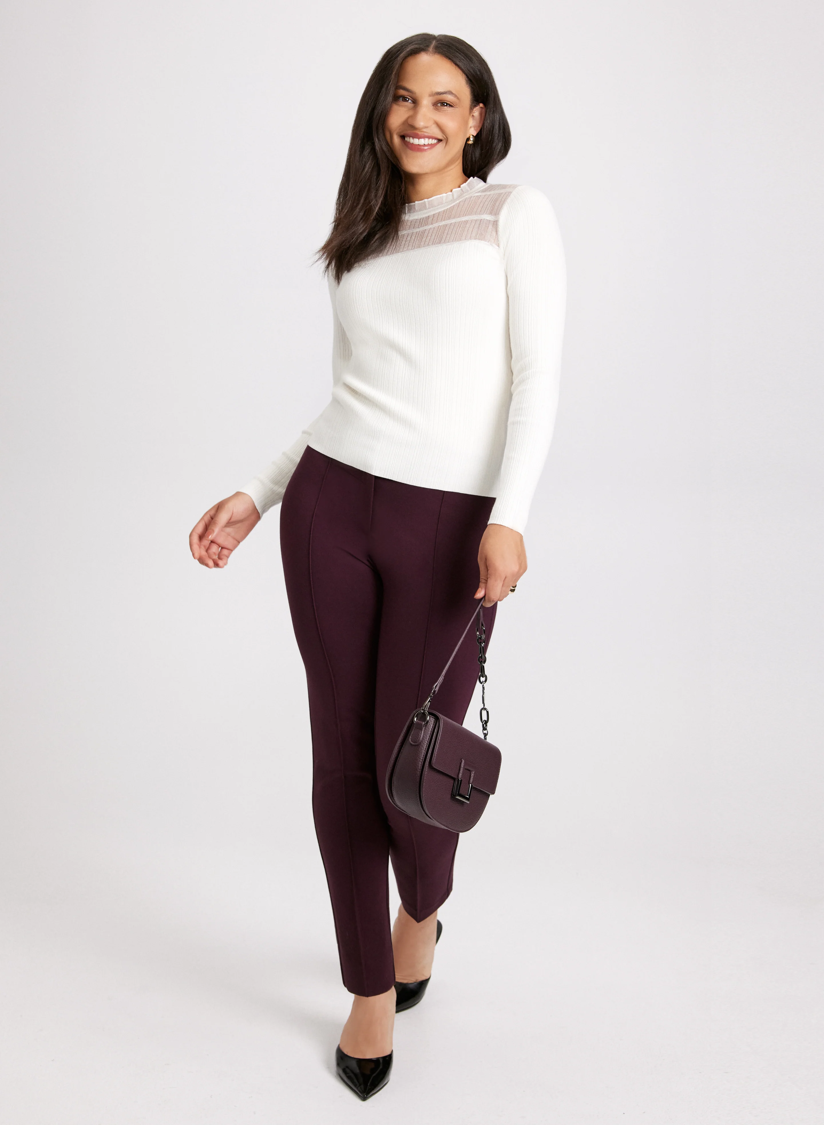 Emma Pintuck Detail Slim-Leg Pants – Regular - Image 4