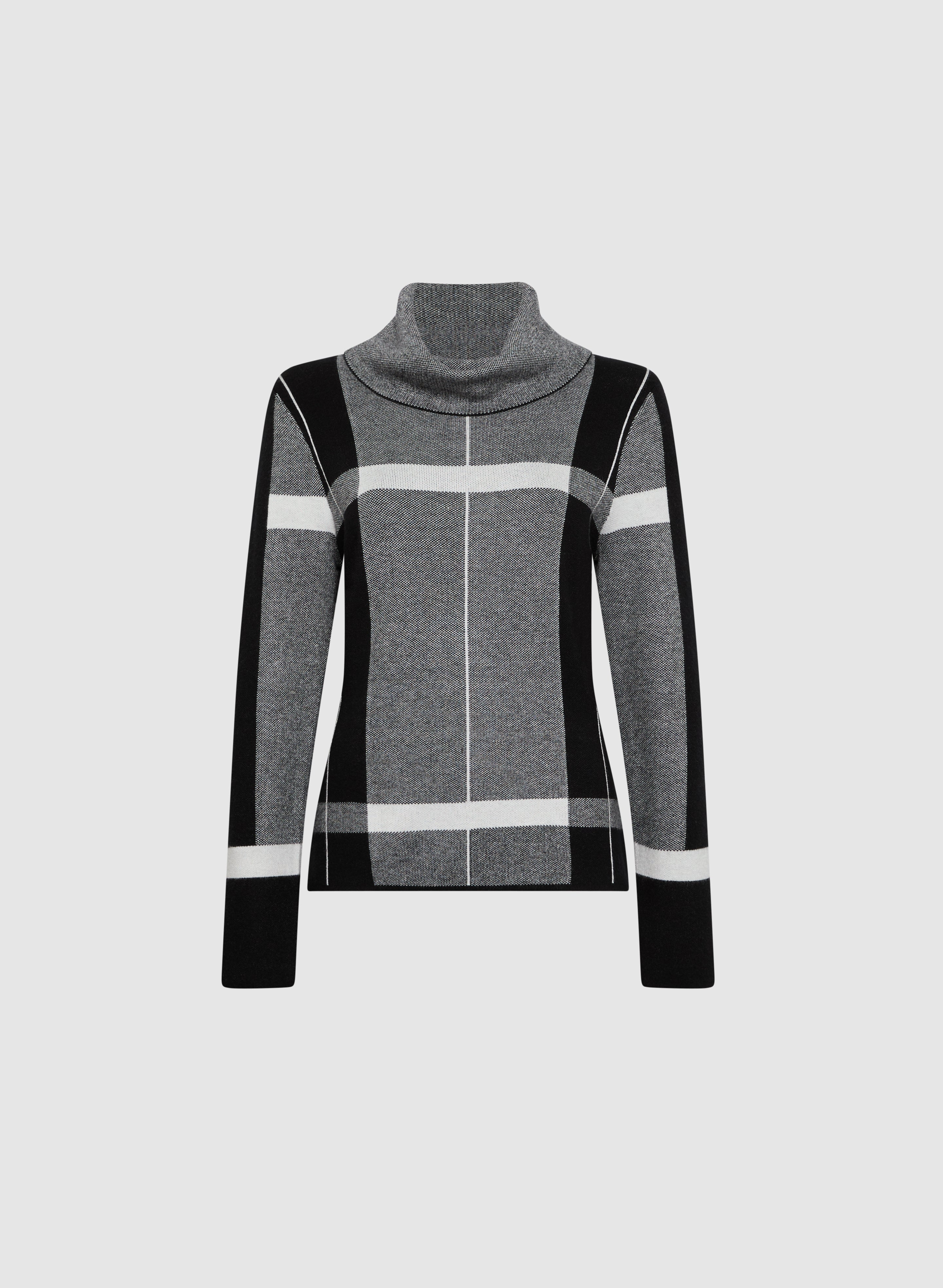Plaid Cowl Neck Sweater - Image 6