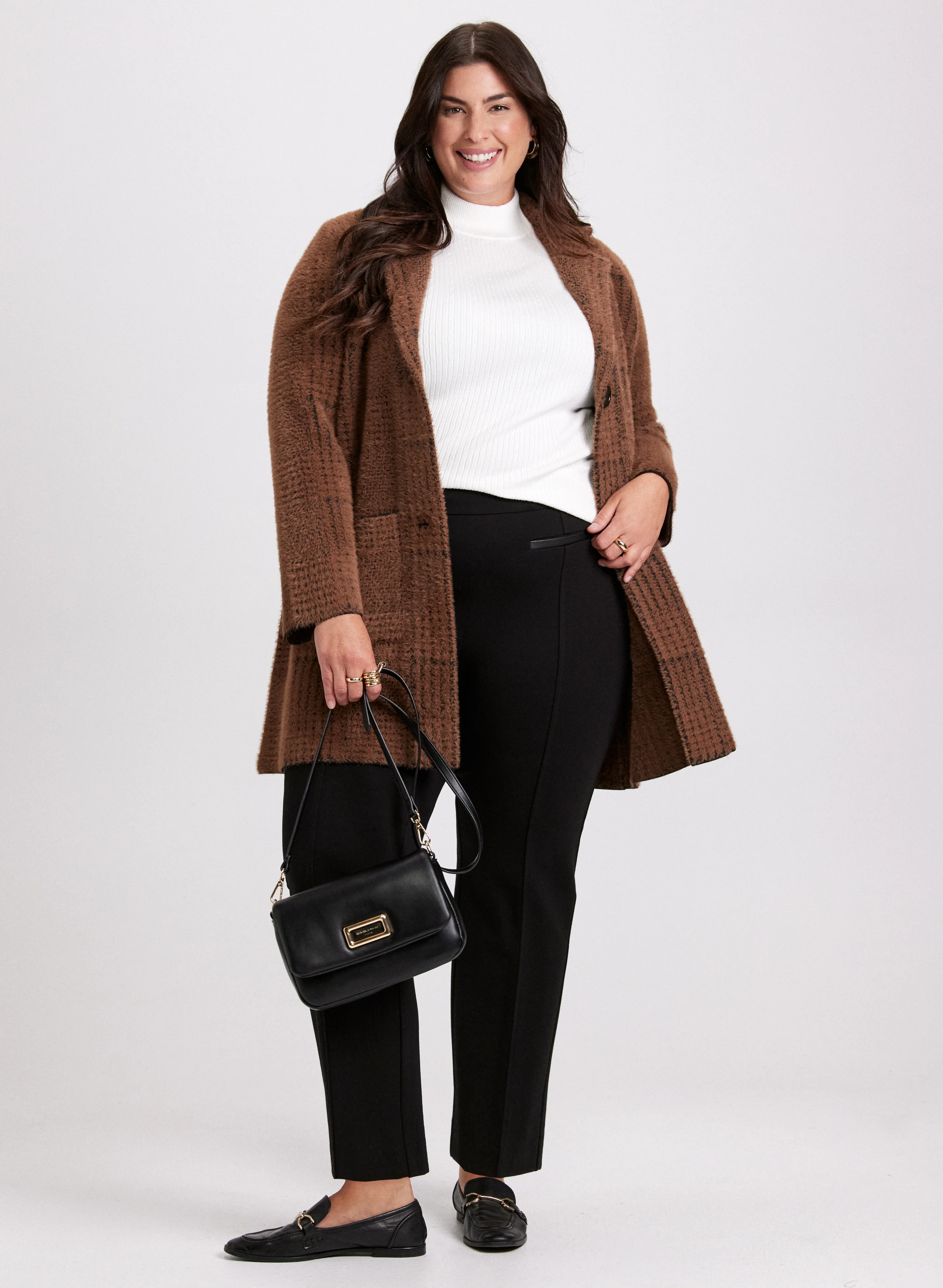 Plaid Print Coatigan - Image 3