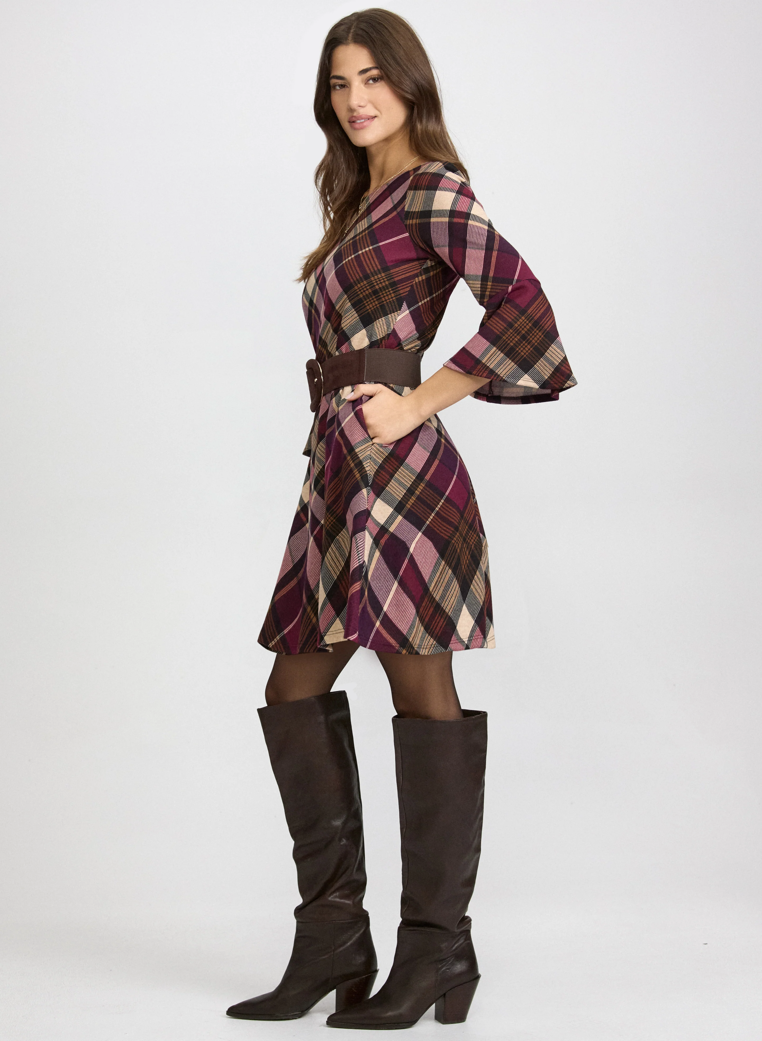 Plaid Sweater Dress - Image 3